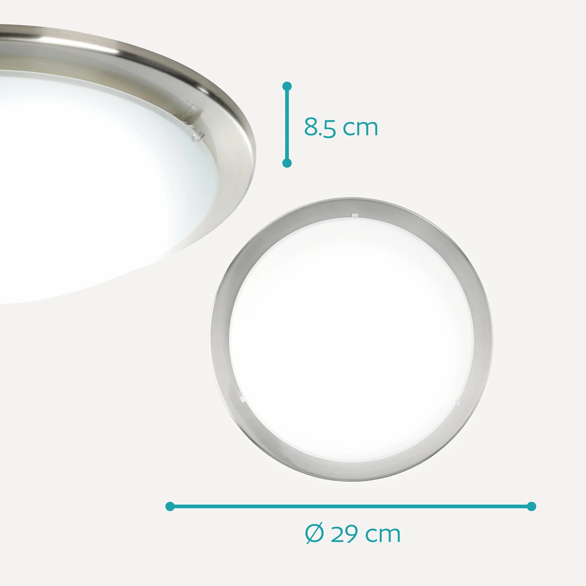 EGLO Lampa sufitowa Planet, 1 punktowa lampa sufitowa nowoczesna, lampa do salonu z metalu i szkła satynowanego, lampa kuchenna w kolorze matowo-niklowym, biała, lampa do korytarza, z oprawką E27