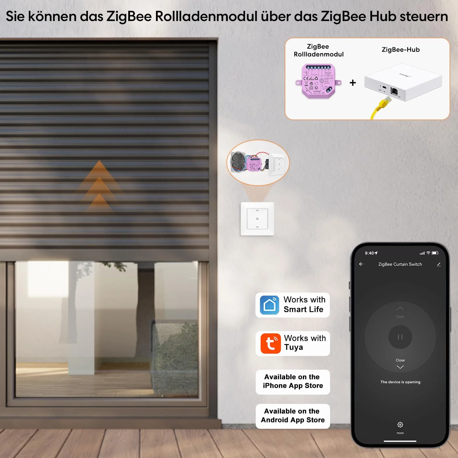 LoraTap Smart Home ZigBee Gateway Hub do urządzeń LoraTap ZigBee Sub: automatyka domowa ze sterowaniem aplikacją Smart Life Tuya i połączeniem Ethernet RJ45