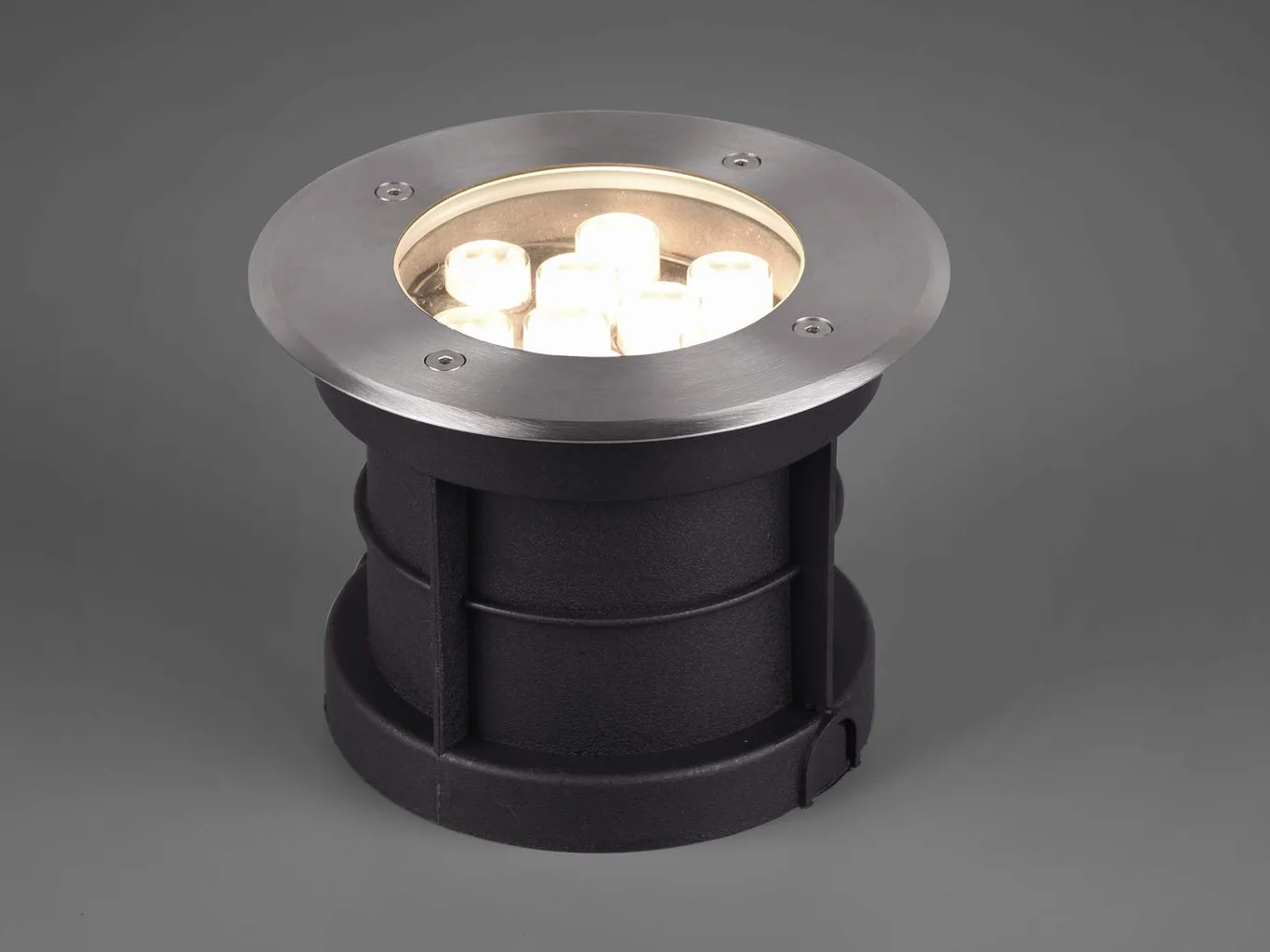Trio Leuchten LED zewnętrzny reflektor do montażu w podłożu Belaja 821660207, metal nikiel matowy, w zestawie 9 W LED