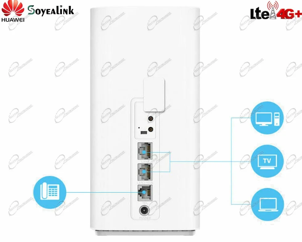 B628-350 4G LTE 600 Mb/s DL/150 Mbps UL 2,4 GHz/5 GHz WiFi 64 urządzenia 2 x TS9