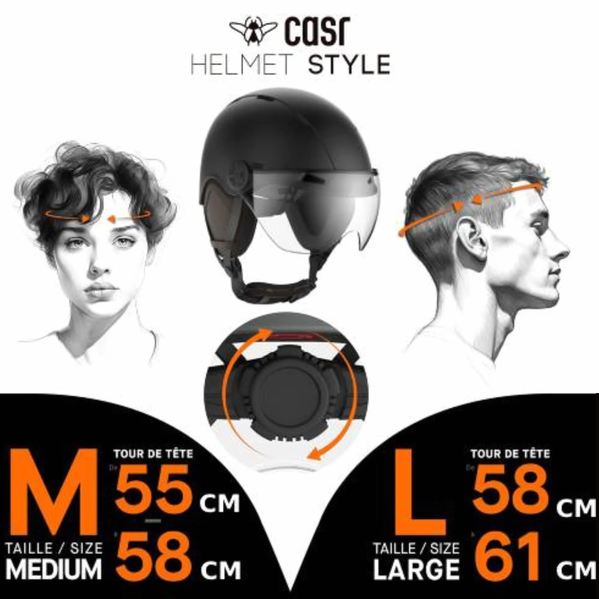 CASR Styl Miejski kask Lifestyle rower hulajnoga elektryczna przezroczysty daszek zdejmowane nauszniki