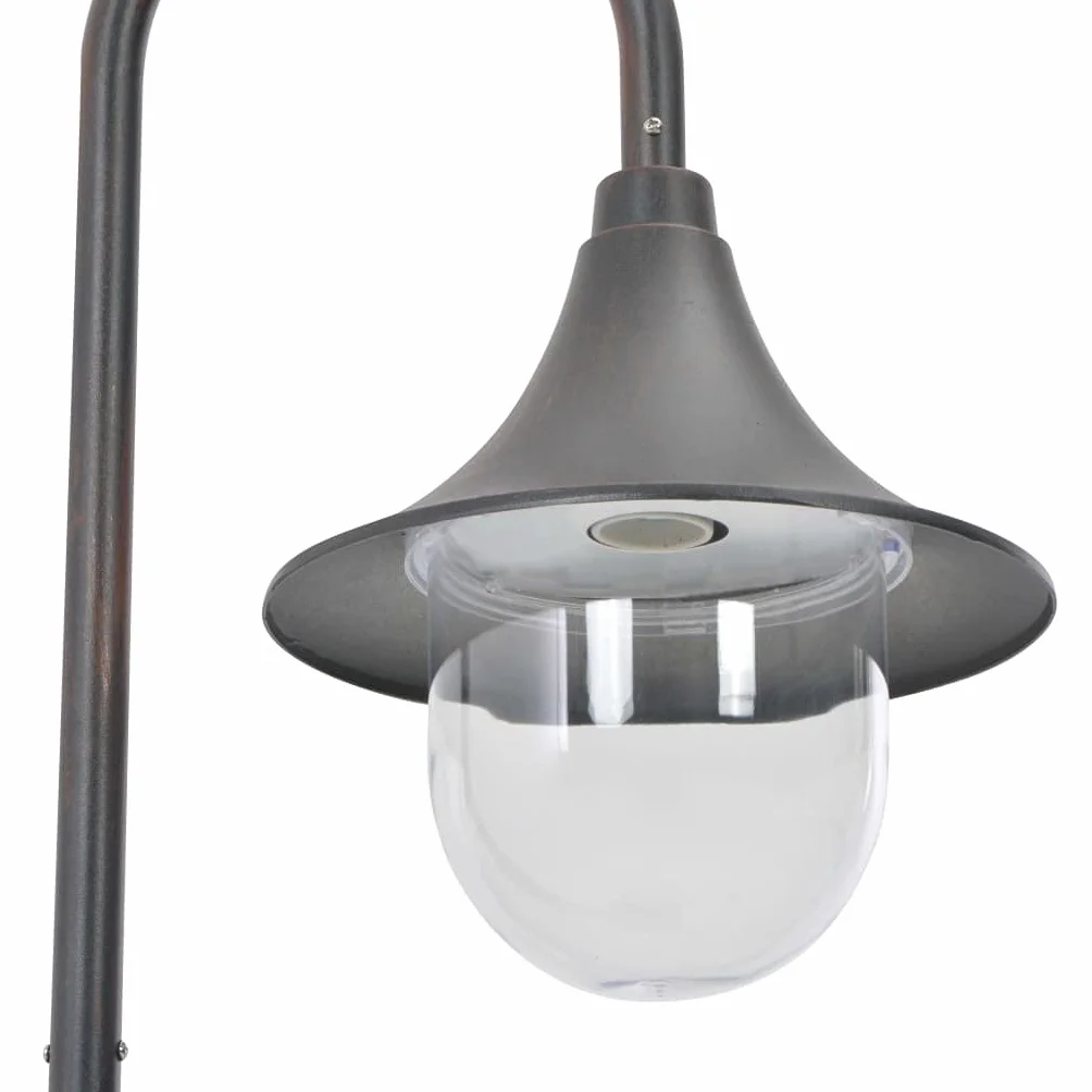 vidaXL Lampa ogrodowa na słupku, 120 cm, E27, aluminium, kolor brązu
