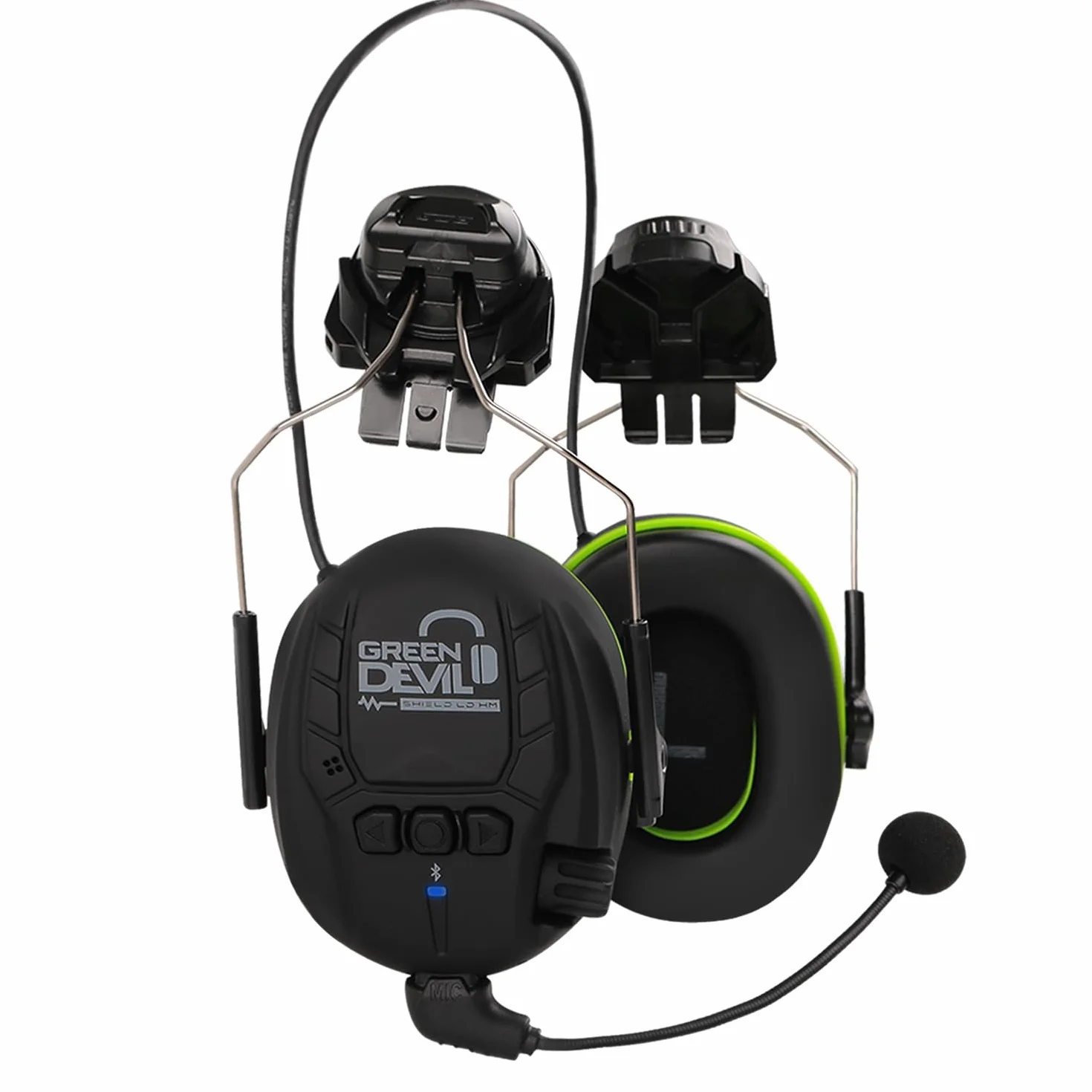 GREEN DEVIL Shield LD HM aktywna ochrona słuchu – elektroniczne nauszniki pasujące do kasków, zgodne z normą EN352 SNR 32 dB z technologią Bluetooth 5.3, wbudowany mikrofon
