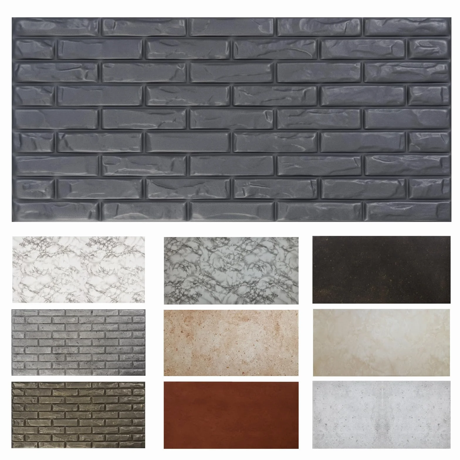 MDEKOR Panele ścienne z cegły 50 x 100 cm | okładzina ścienna XPS 3D o wyglądzie cegły | 2 sztuki = 1 m² cegły antracytowej | panele o grubości 12 mm | płyty dekoracyjne z porystyrenu do wnętrz