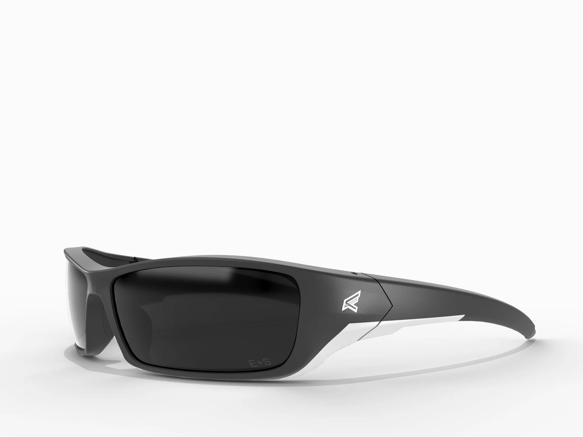 Edge SR116 Reclus okulary ochronne, odporne na zarysowania, antypoślizgowe, UV 400, klasy wojskowej, zgodne z ANSI/ISEA i MCEPS, szerokość 12,8 cm, czarna ramka/przydymiona soczewka