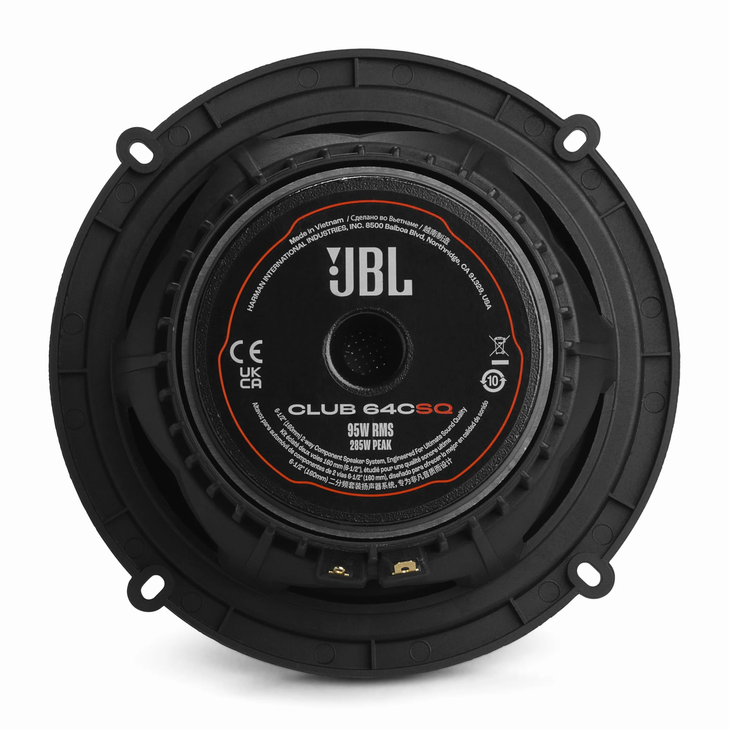 JBL Club 64CSQ Gen 3-165 mm zestaw głośników samochodowych firmy Harman Kardon w wysokiej jakości dźwięku – Ultimate Compo Upgrade: 285 W, głośnik niskotonowy z włókna węglowego i niesamowity magnes