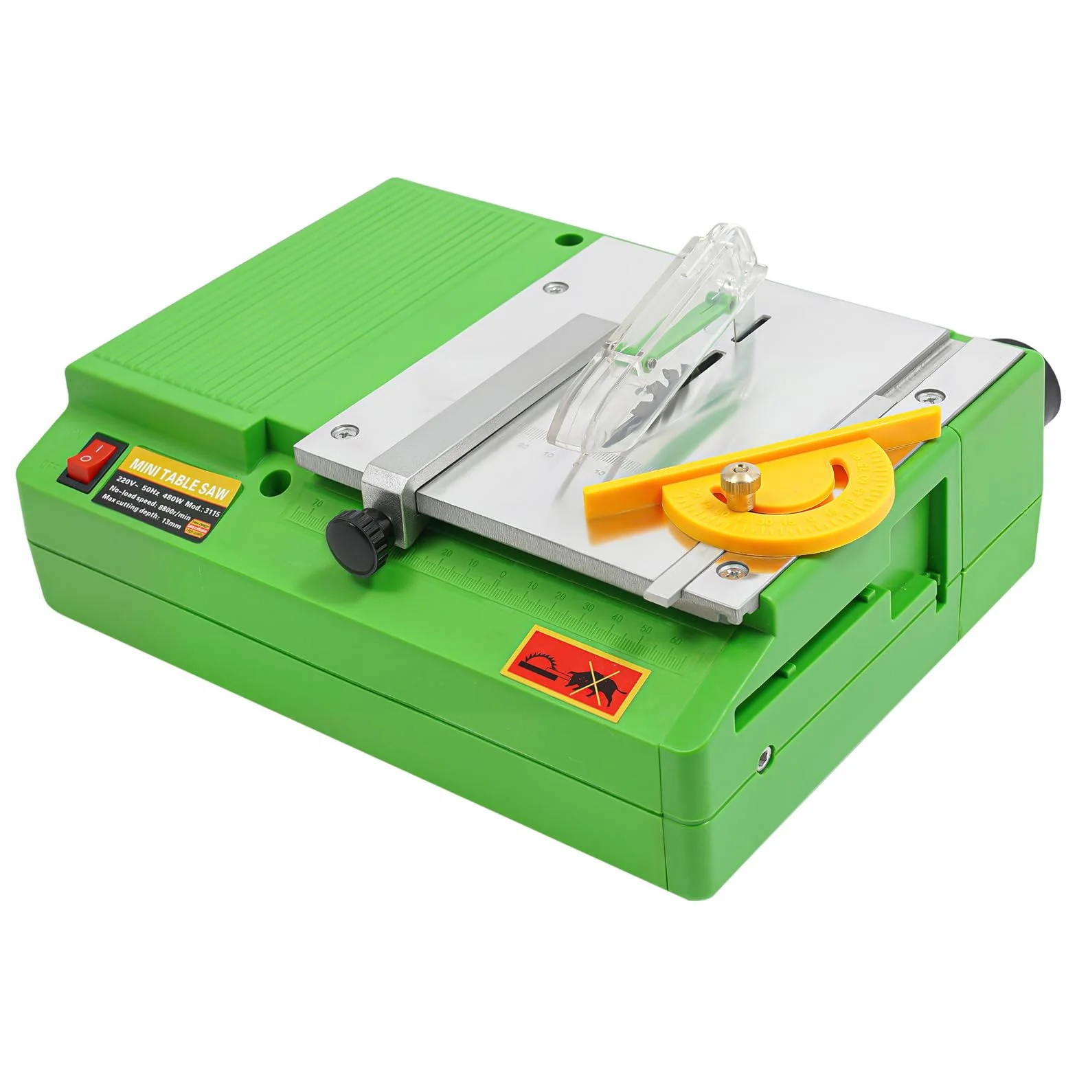 Mini stołowa pilarka tarczowa, 480 W, przenośna, z prędkością 8800 obr./min, maks. głębokość cięcia 10 mm, do cięcia płyt drewnianych, projektów obróbki drewna