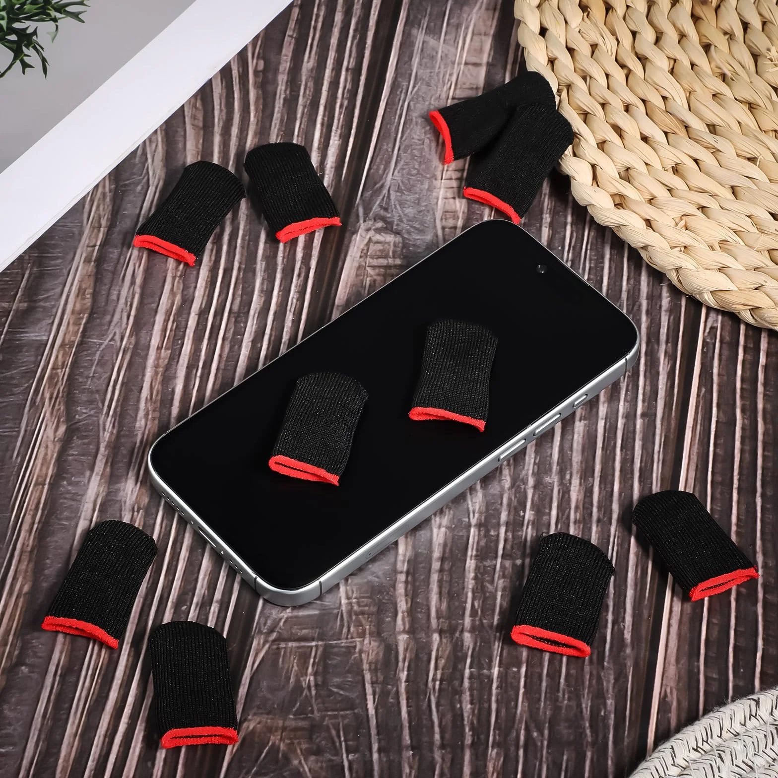 YUXIANLB 10 szt. etui na palce do gier na telefon komórkowy, przeciwpotowy kontroler do gier, rękaw na kciuk, nadprzewodzące rękawy z nanowłókien, oddychające pokrowce na palce, rękawiczki do gier do