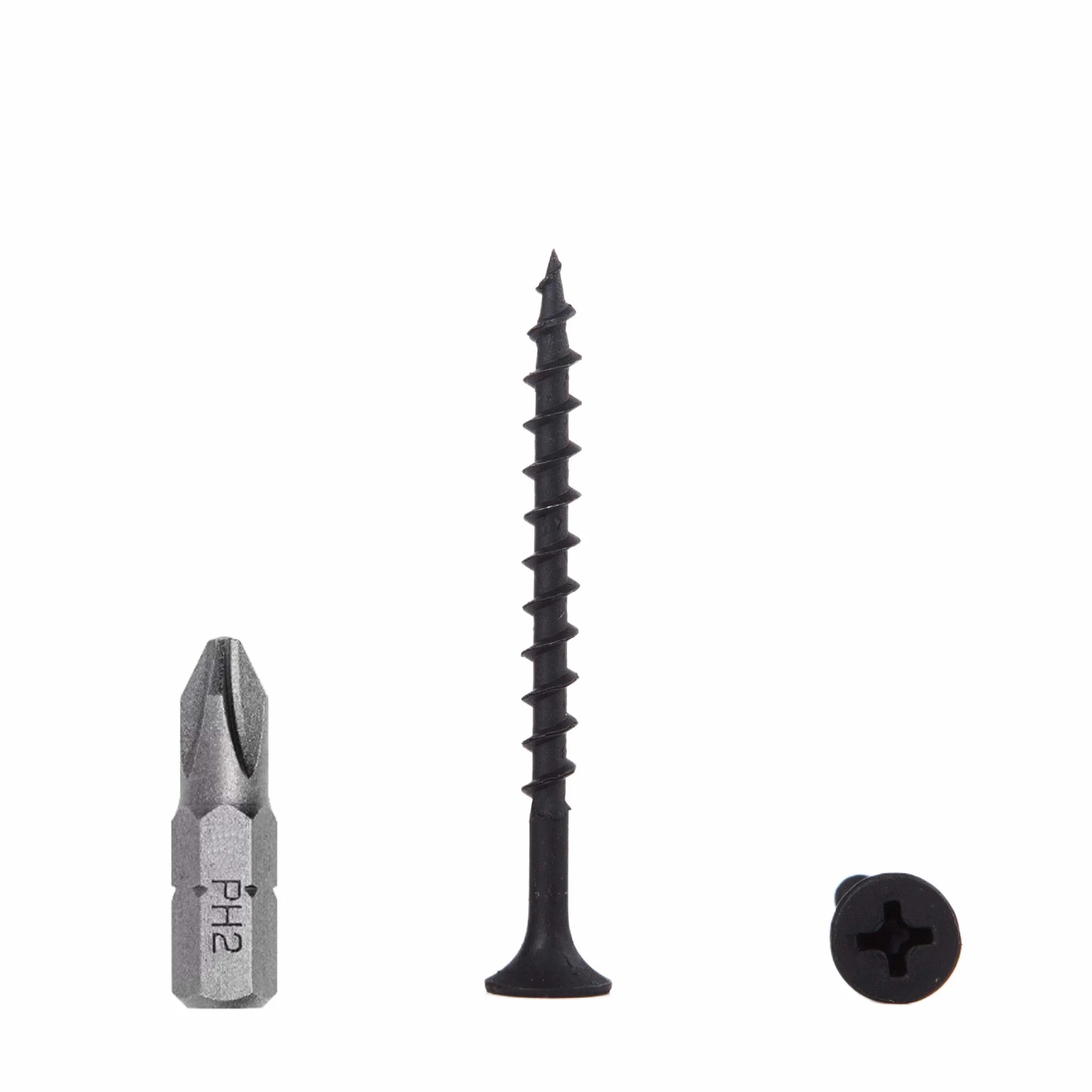 (opakowanie 300 szt.) Wkręty do płyt gipsowo-kartonowych z czarnego fosforanu, 3,5 x 45 mm, śruby do drewna, głowica krzyżakowa, łączniki do płyt wiórowych (300, 3,5 x 45 mm)