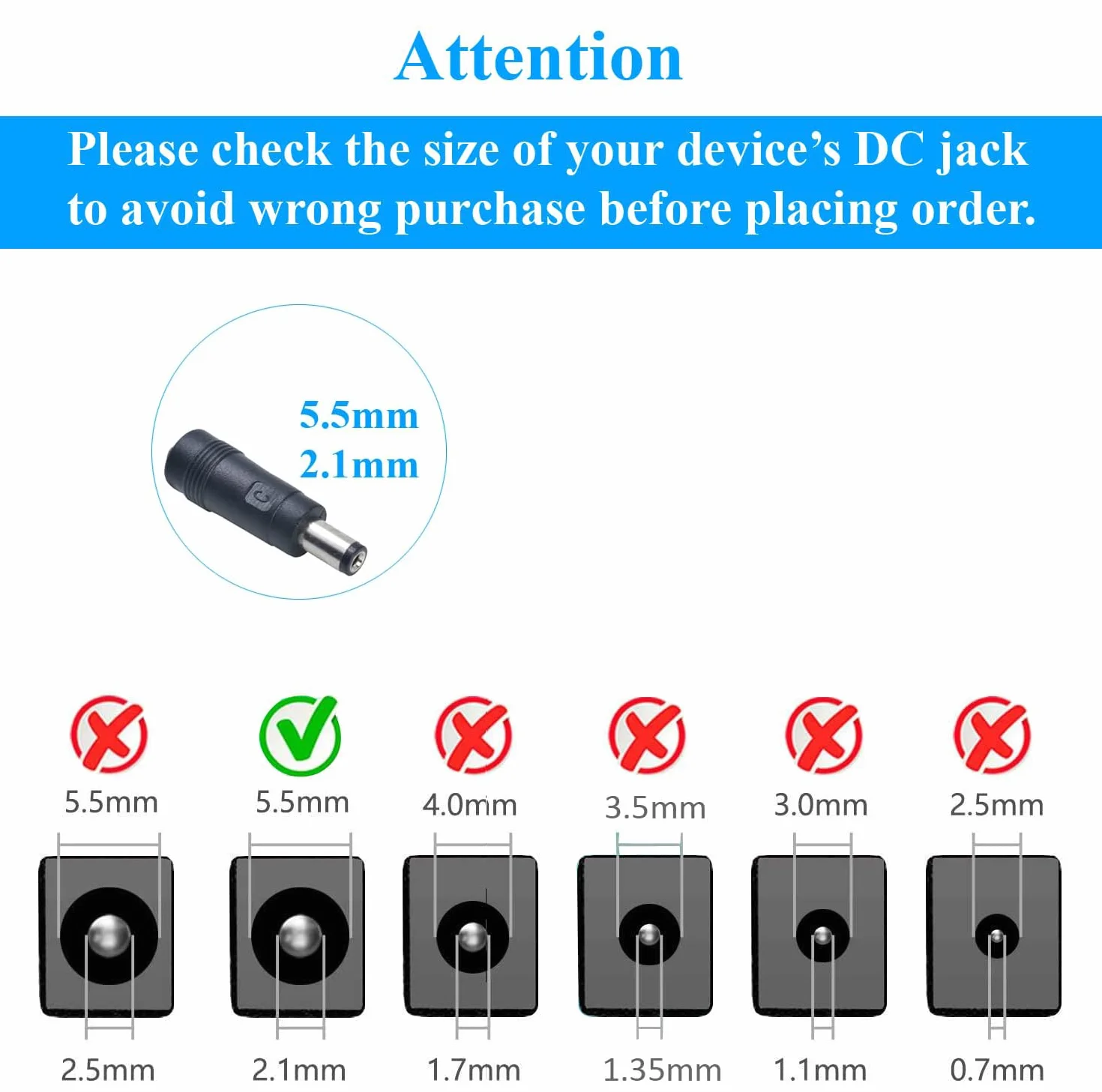 Zasilacz AC do DC 24 V 1,5 A 5,5 mm x 2,1 mm Plug EU 2-pak