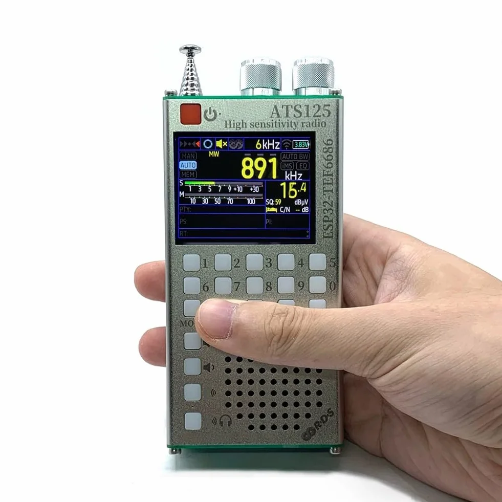 ATS125 przenośny odbiornik radiowy FM SW LW TEF6686 wyświetlacz dotykowy IPS bateria 2500 mAh