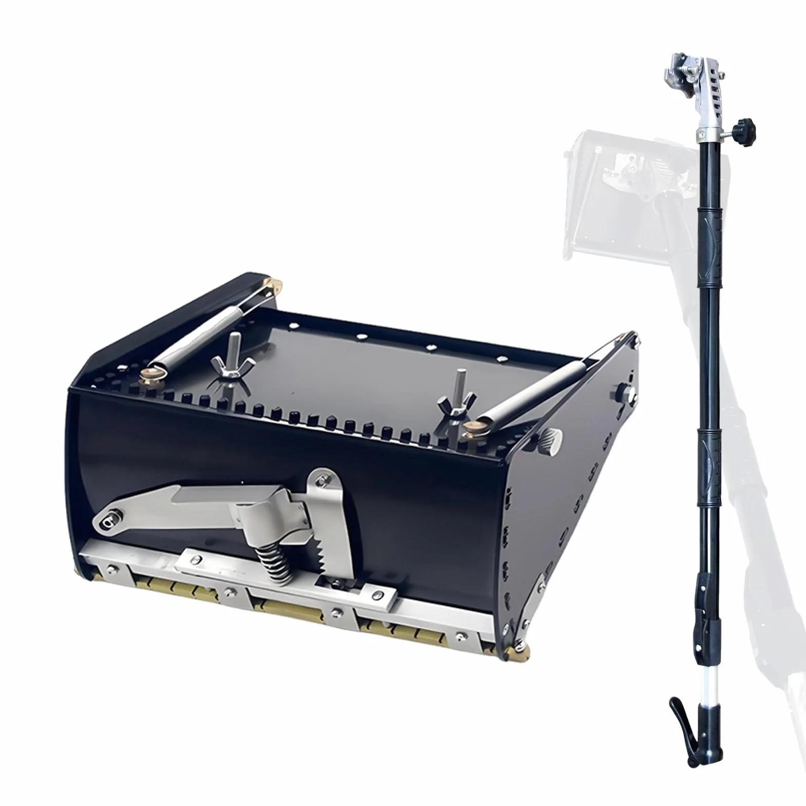 Zestaw Narzędzi Do Płyt Gipsowo-Kartonowych, Płaska Dekoracyjna Skrzynka 8"/10"/12" Z Regulowanym Uchwytem Teleskopowym, Aplikator Masy Szpachlowej, Szybkie Czyszczenie Skrzynki 10in+Rod