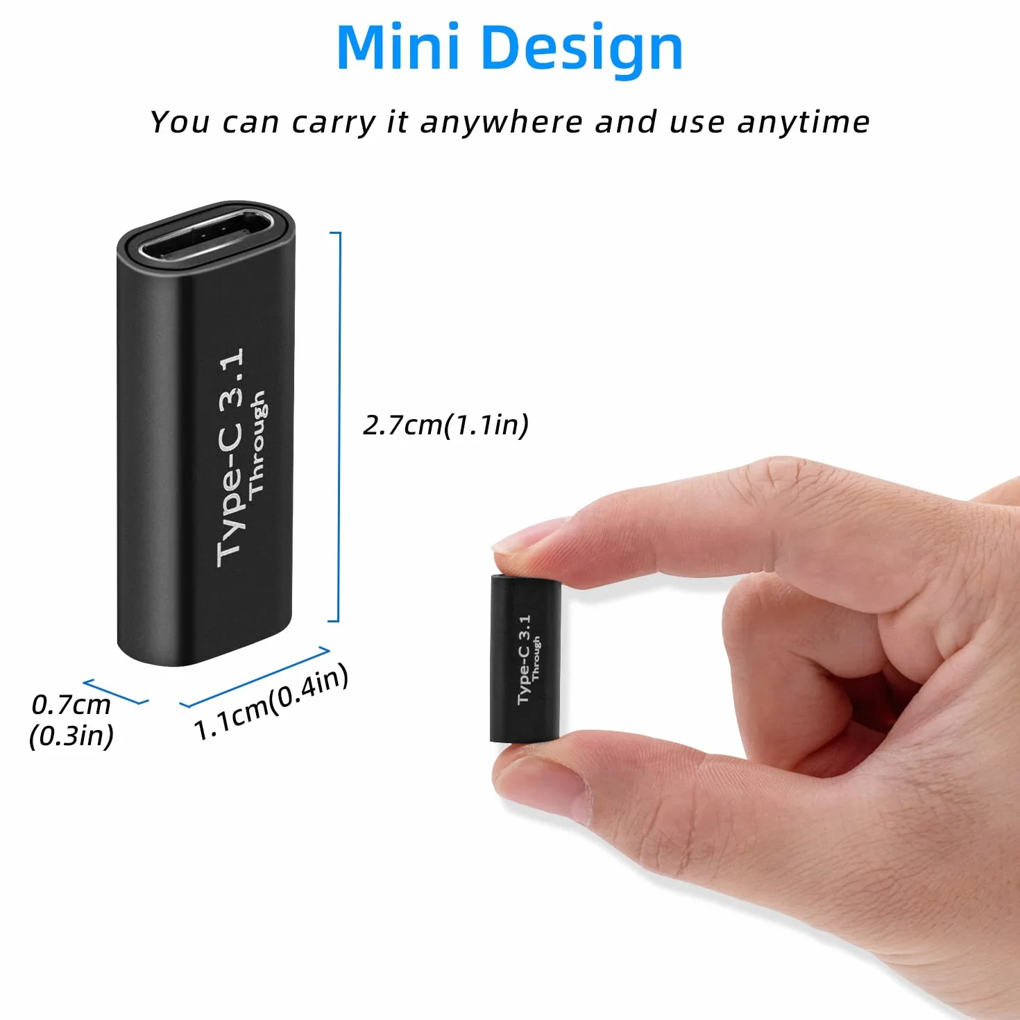 Adapter USB C żeński na żeński, 2 szt. USB C 3.1 Obsługa wideo i audio 4K Szybkie ładowanie i transfer danych 10 Gb/s, przedłużacz do przełączników, PS5, S21, laptopów, tabletów, telefonów
