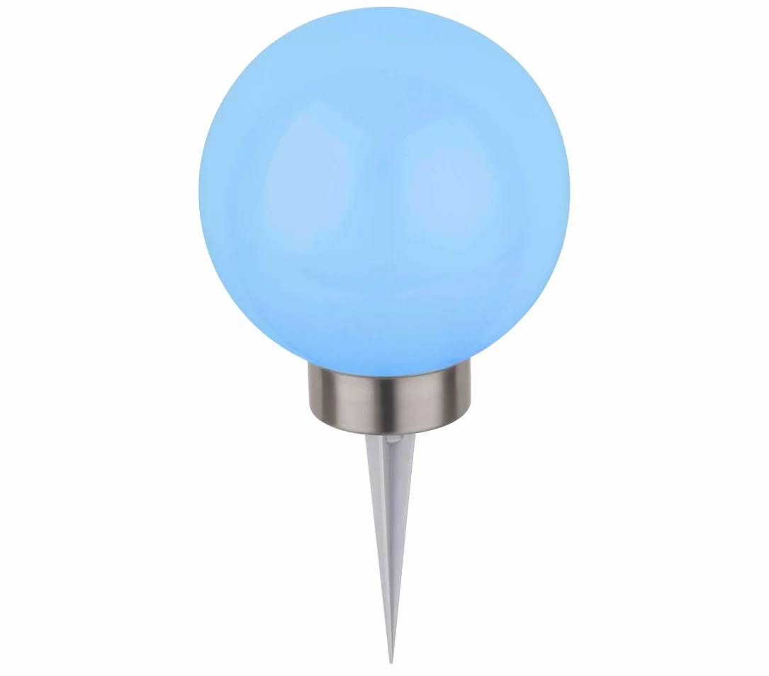 Dehner Lampa solarna kula z ostrzem do wbijania w ziemię i zmianą koloru, Ø 30 cm, tworzywo sztuczne