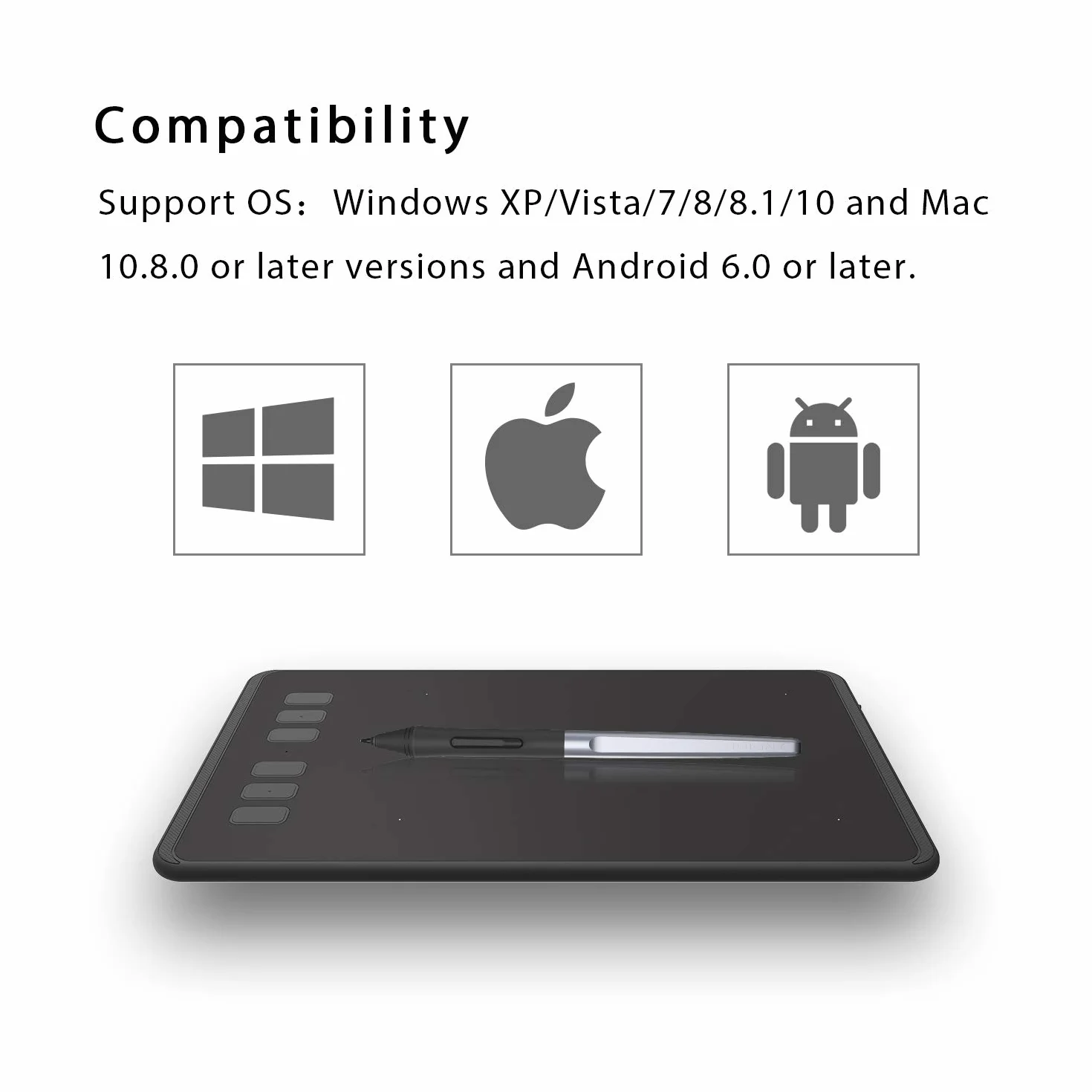 HUION INSPIROY H640P 8192 Tablet graficzny z piórem bez baterii