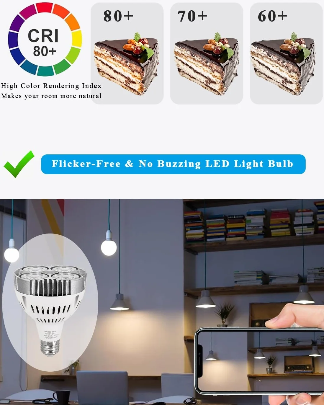 Super jasna żarówka LED PAR30 35 W, reflektor szynowy E27 z wentylatorem do oświetlenia wpuszczanego, 1 opakowanie(4000K Natural White)