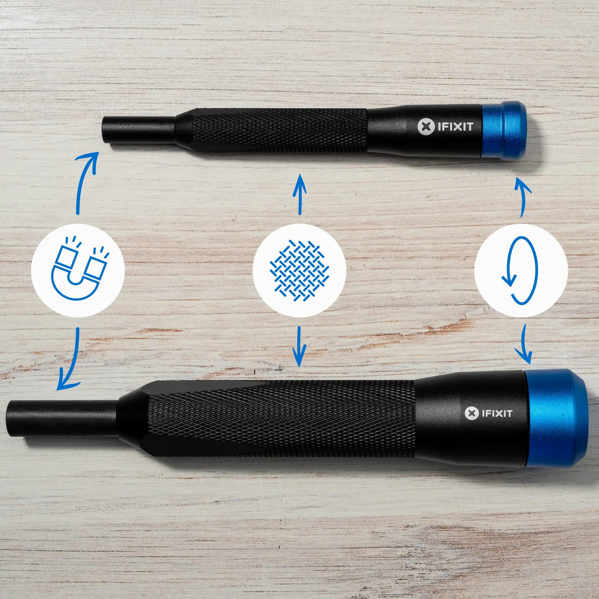 iFixit Manta Precision Bit Set, Zestaw bitów z 2 śrubokrętami i 112 bitami: mini bity (4 mm) dla elektroników i bity standardowe 1/4 cala