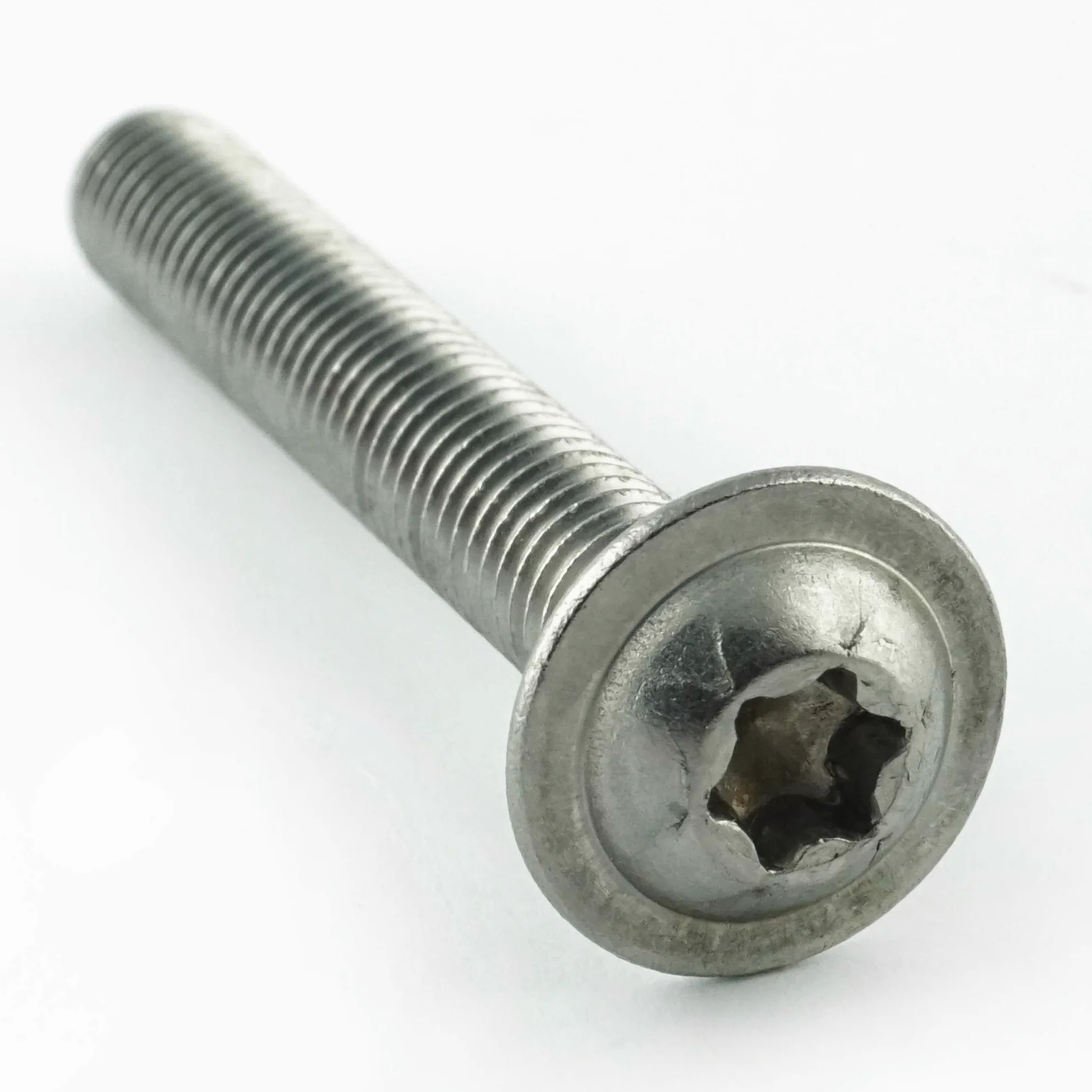 M8 x 65 mm śruby z łbem soczewkowym z gniazdem sześciokątnym TX i kołnierzem (100 sztuk) - ISO 7380 śruby z łbem soczewkowym z łbem płaskim i ściągaczem - śruby gwintowane - stal szlachetna A2 V2A - nierdzewna
