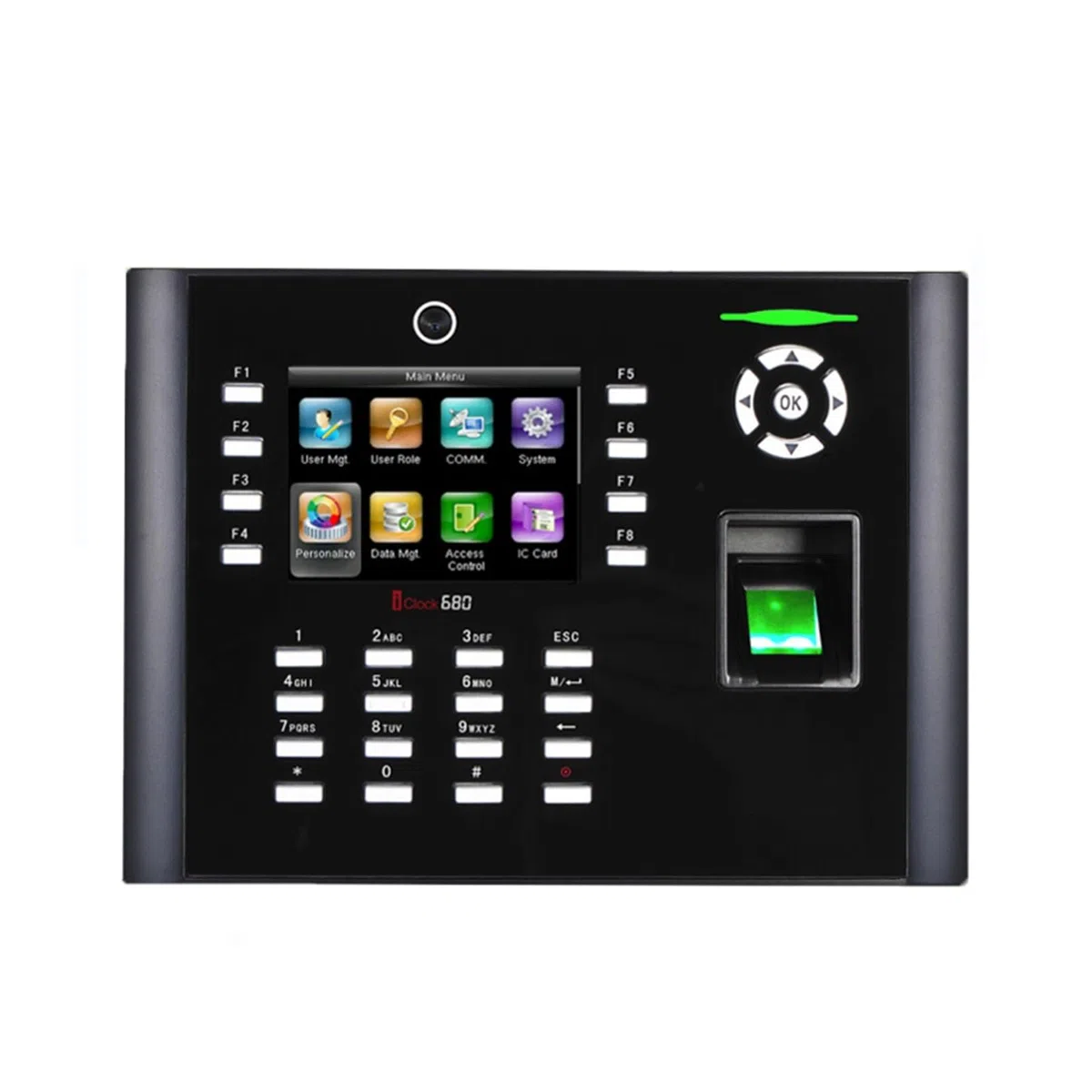 Instämplingsmaskin, Iclock680 TCP/IP USB Odcisk palca Czas obecności Kontrola dostępu Serwer internetowy System kontroli dostępu do drzwi z kamerą(IClock680-IC,1,Plug)
