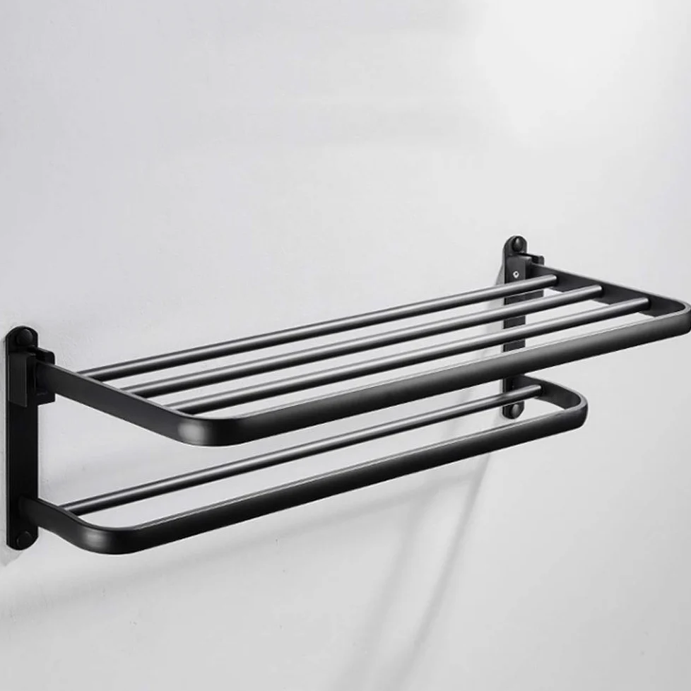 Wielofunkcyjny wieszak na ręczniki uchwyt do przechowywania przestrzeń aluminiowa półka łazienkowa czarny wieszak na ręczniki przybory toaletowe kuchnia organizer sprzęt akcesoria łazienkowe