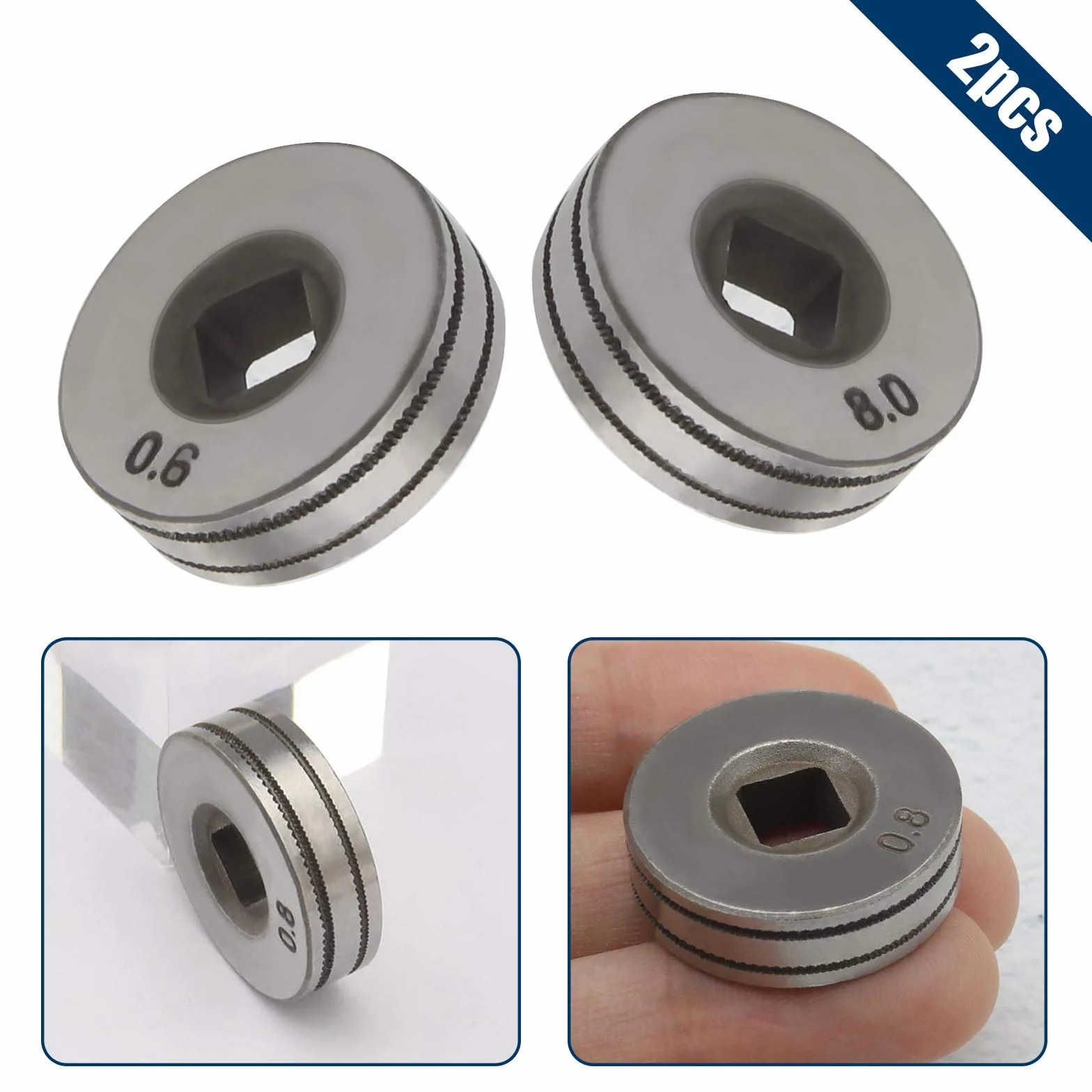 2 szt. 0,6/0,8 mm Rolki napędowe podajnika drutu Rolki kółka radełkowane rowki 25 mm średnicy pasujące do SSJ16 Podajnik drutu MIG MAG części sprzętu spawaczy