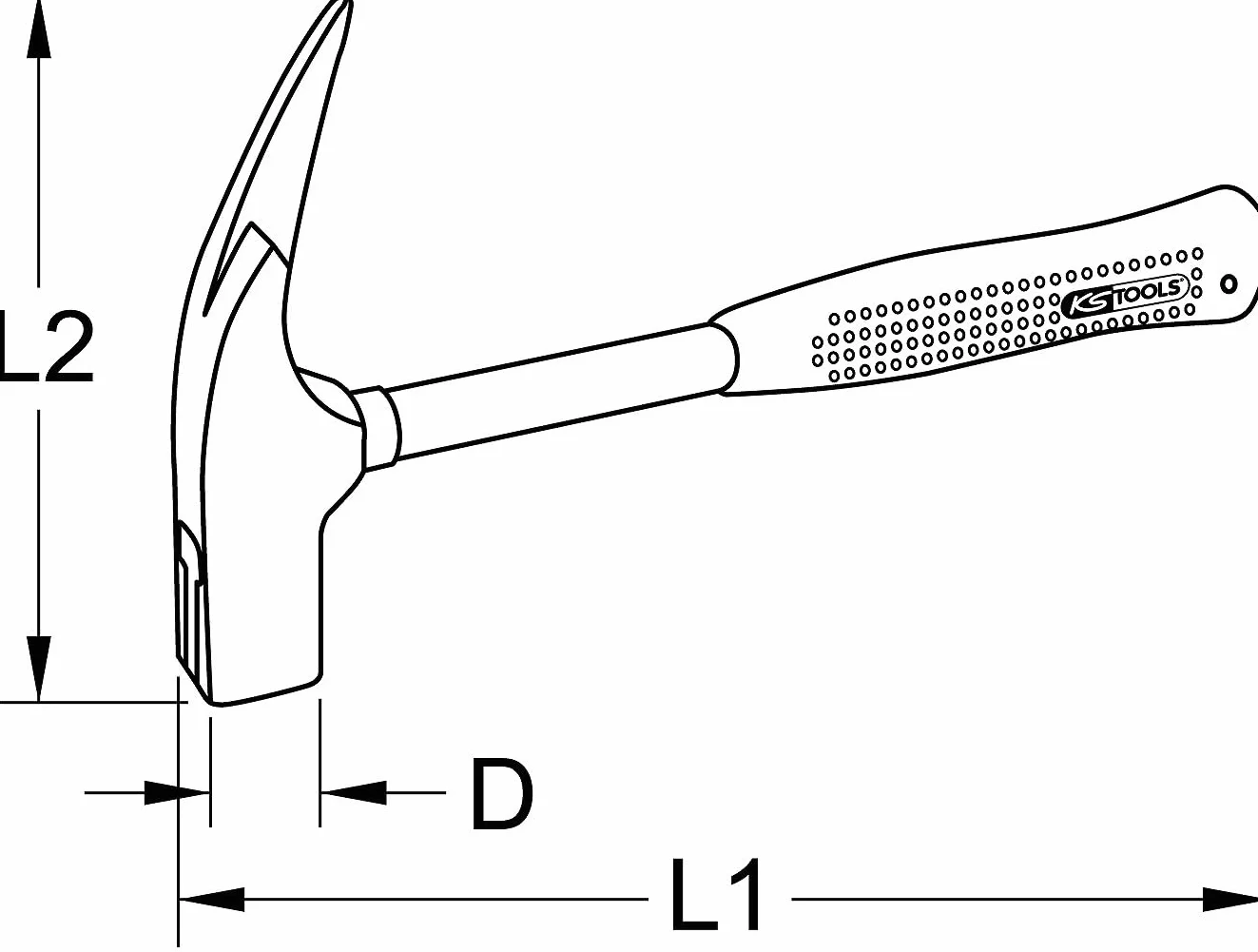 KS Tools 140.2001 Mlotek ciesielski z dziobem 600g