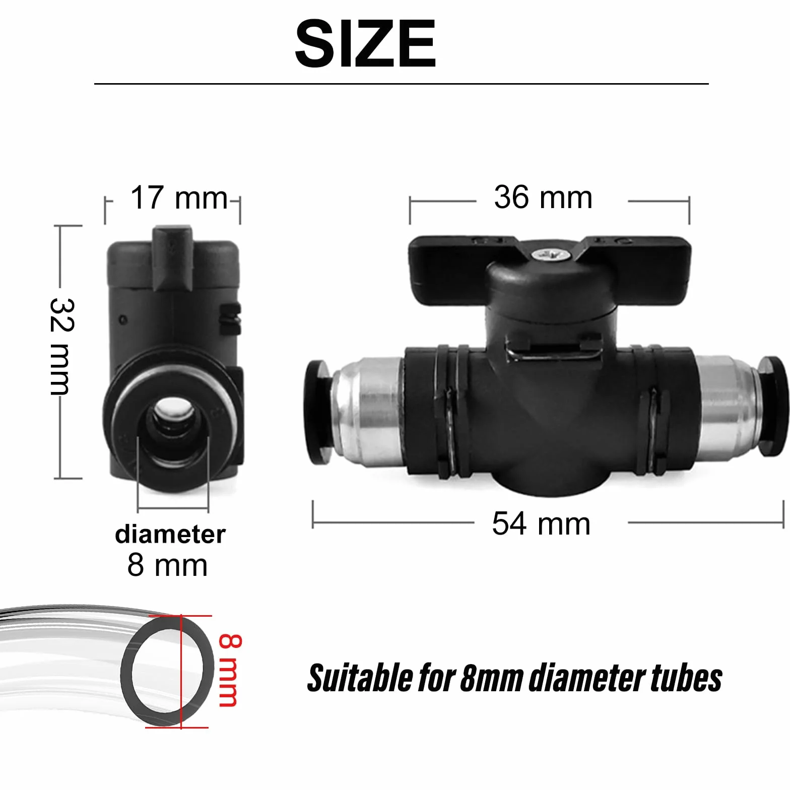 5 sztuk złączy pneumatycznych – 8 mm zawór pneumatyczny z szybkozłączką – zawory regulacyjne przepływu powietrza do połączeń śrubowych do węży powietrznych
