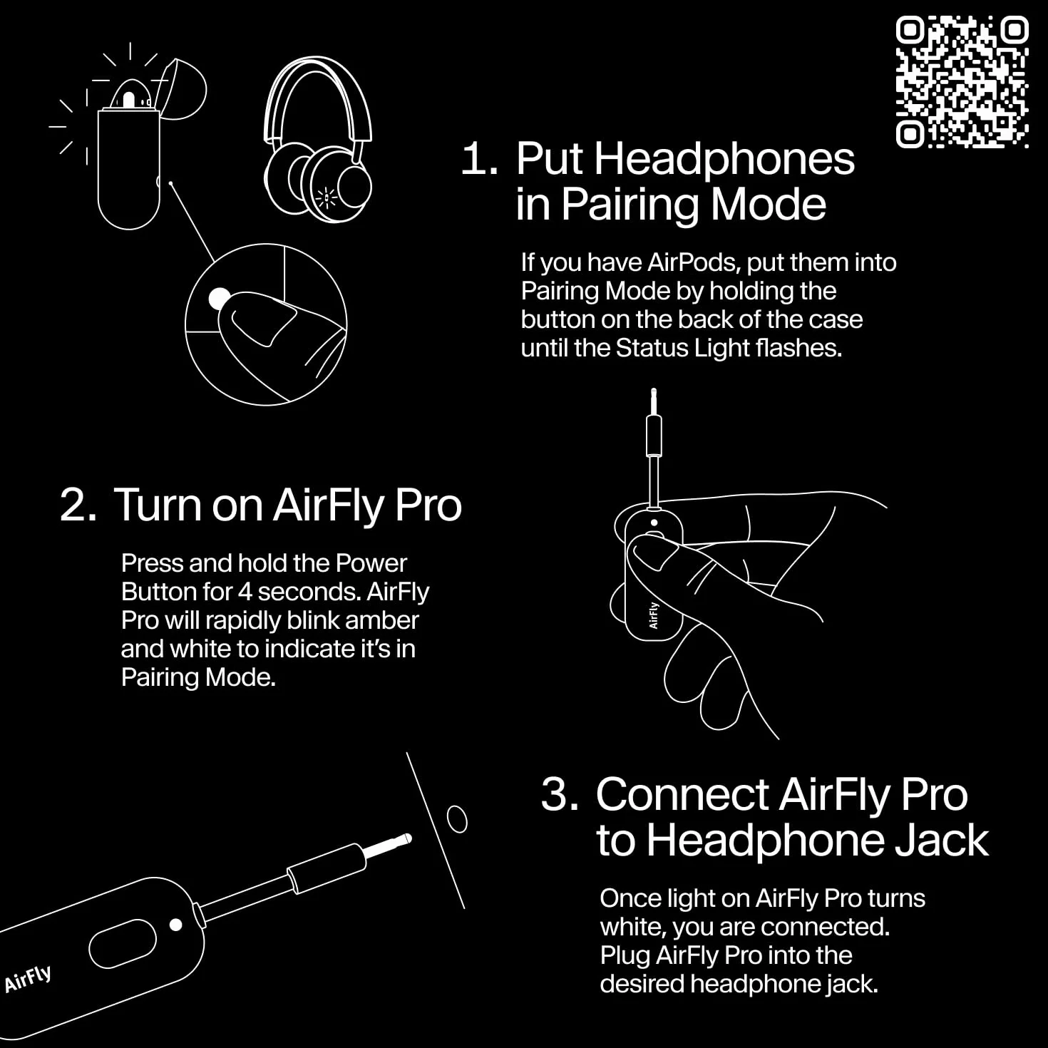 Twelve South AirFly Pro - Bezprzewodowy nadajnik/odbiornik audio Bluetooth do 2 słuchawek AirPods/bezprzewodowych; Użyj z dowolnym złączem audio 3,5 mm, kolor czarny