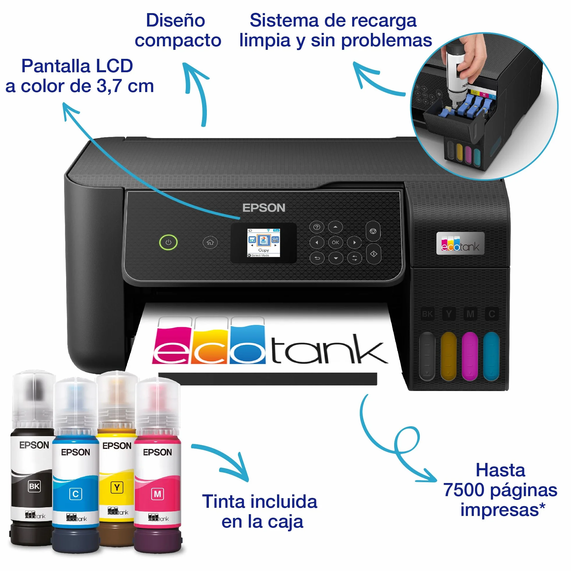 EPSON Ecotank ET-2870 Stampante Multifunzione A4 Wi-Fi