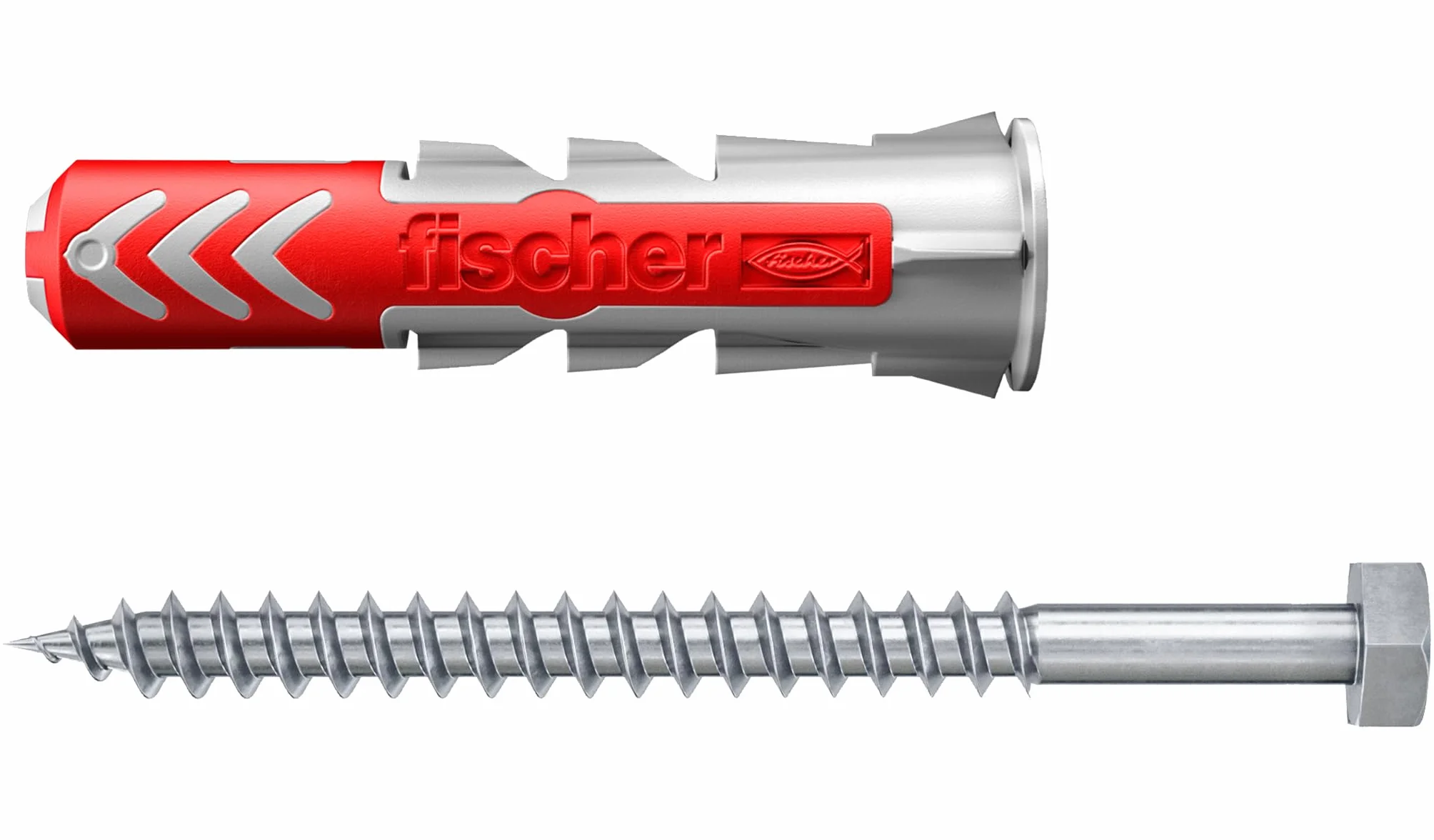 fischer DUOPOWER 12 x 60 S, uniwersalne kołki rozporowe ze śrubą zabezpieczającą, kołek 2-komponentowy, kołek z tworzywa sztucznego do mocowania w betonie, cegłach, kamieniu i wielu innych, 10 kołków rozporowych + 10 śrub