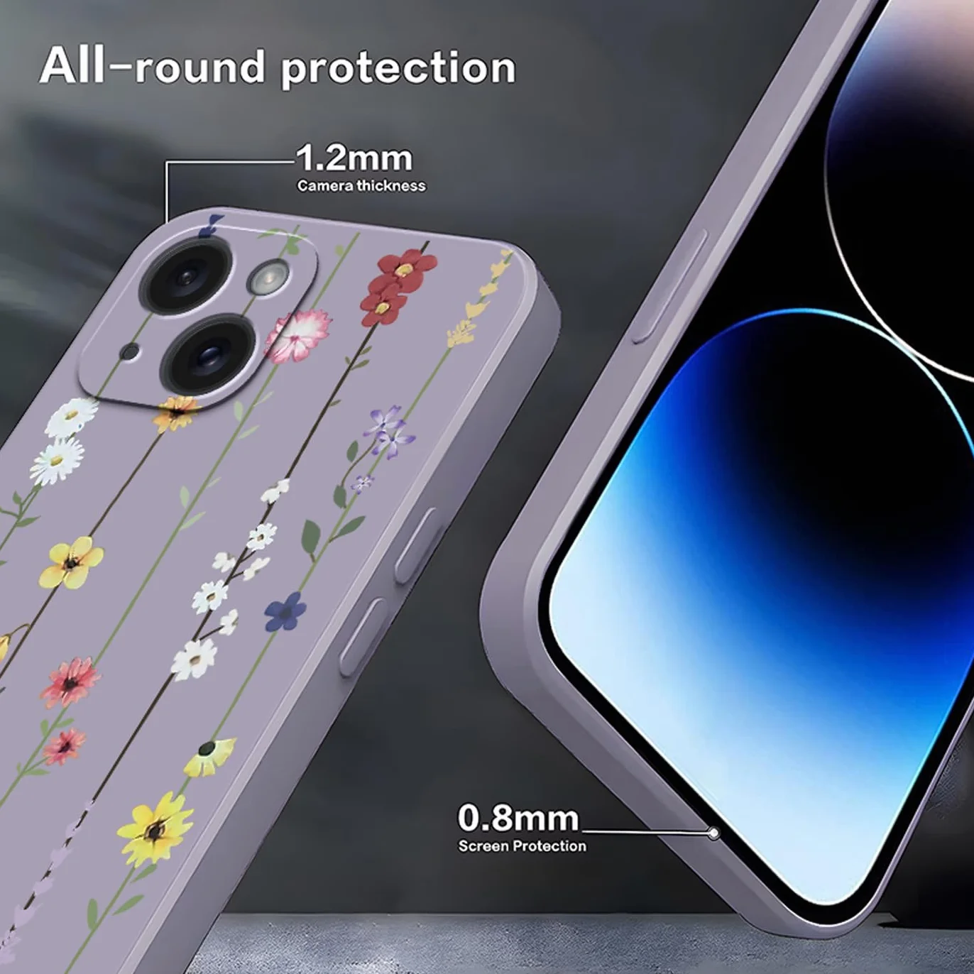 YUXING Silikonowe etui ochronne do Motorola Moto G05, kwiat fioletowy