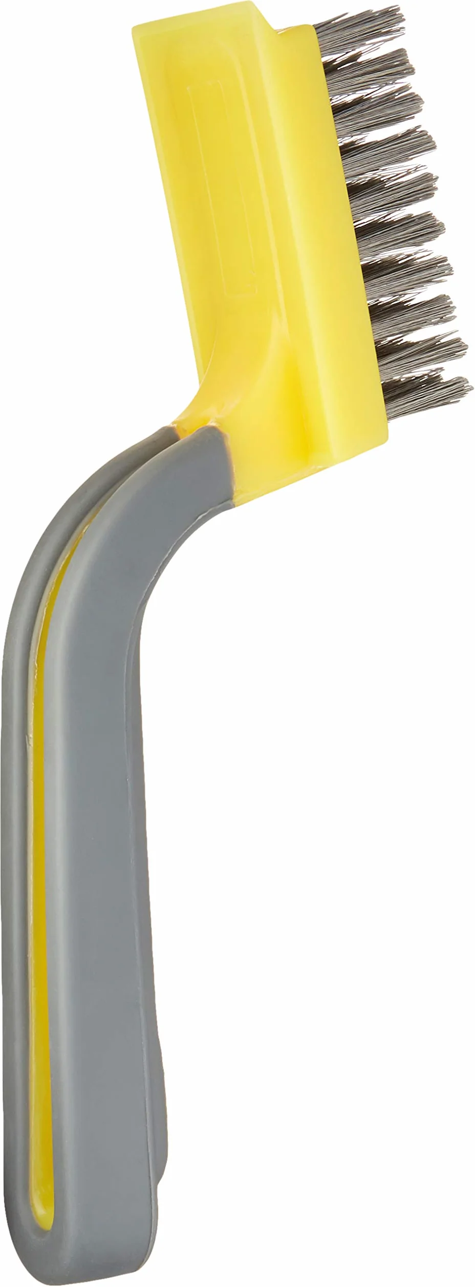 Amazon Basics szczotka druciana, szeroka, miękka rączka, stal nierdzewna, czarna, żółta
