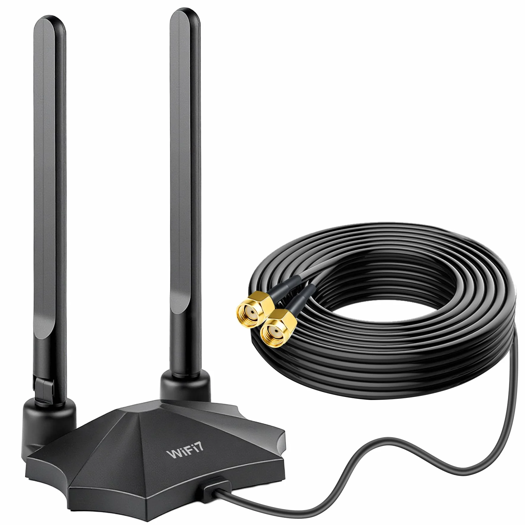 Antena magnetyczna WiFi 7 dBi 9 dBi antena WLAN z wtyczką RP-SMA dla mężczyzn do WiFi 7/6E routera PC, komputera stacjonarnego, karty PCI-E, Asus Gigabyte, płyta główna do gier