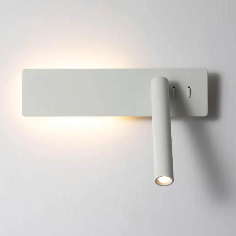 Générique Nowoczesna podświetlana lampa ścienna LED do czytania z aluminiowym regulowanym reflektorem do przedpokoju sypialni lampka nocna salon schody hotel wewnętrzna lampa ścienna