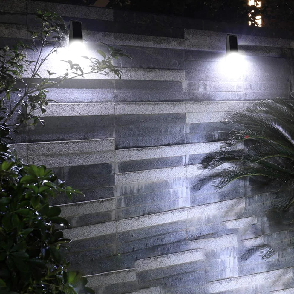 Solarna lampa zewnętrzna Led Solar Wall Light Wodoodporny Dekoracyjna lampa ogrodowa do ogrodzenia, garażu, drzwi 3 tryby Biały 1 opakowanie (biały 2 szt.)