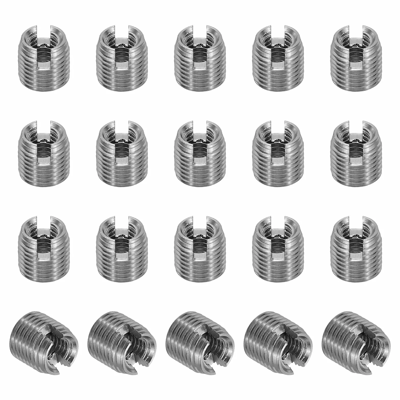 PATIKIL Wkładka z gwintem samogwintującym, 20 szt. M3 x M5 x 5 mm, wkładki gwintowane 303 ze stali nierdzewnej, adapter z gwintem redukcyjnym, śruba rowkowa, naprawa wkładek