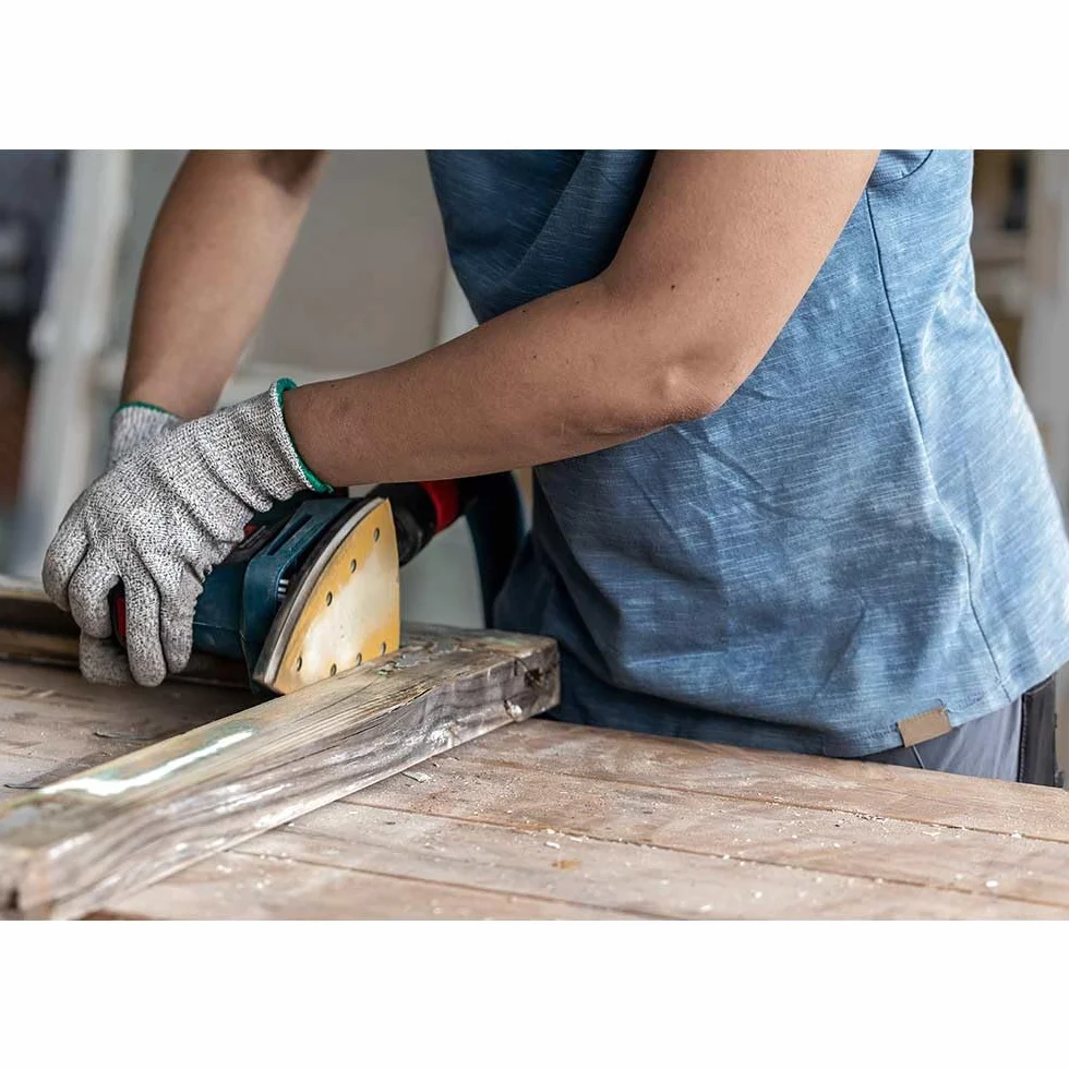 Bosch 10x Papiery ścierne EXPERT C470 z 8 otworami (do Farba na drewnie, Twarde drewno, Ø 93x186 mm, Ziarnistość 320, Professional Akcesoria Szlifierka oscylacyjna)