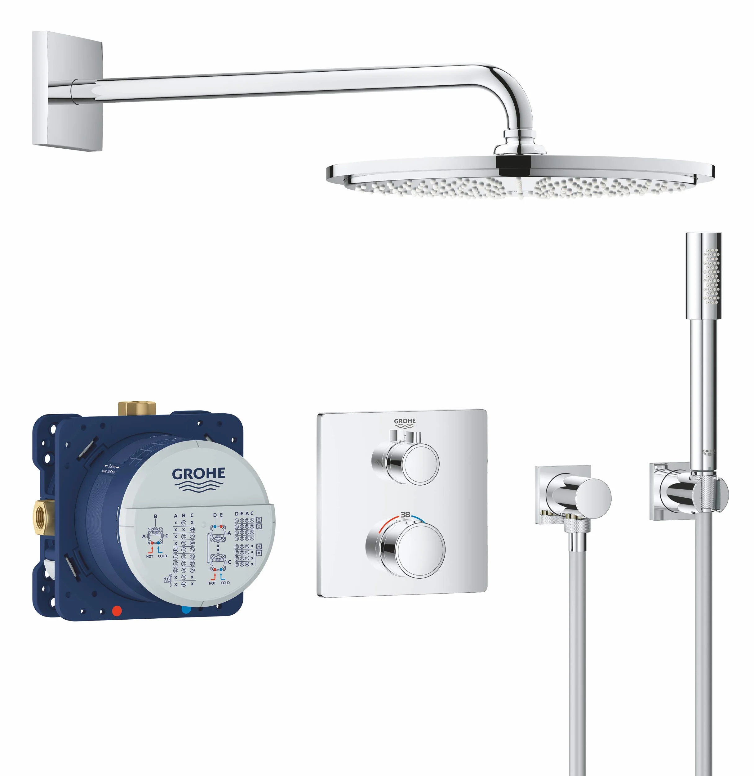 Grohe Grohtherm Podtynkowy zestaw prysznicowy z deszczownicą Rainshower Cosmopolitan 310