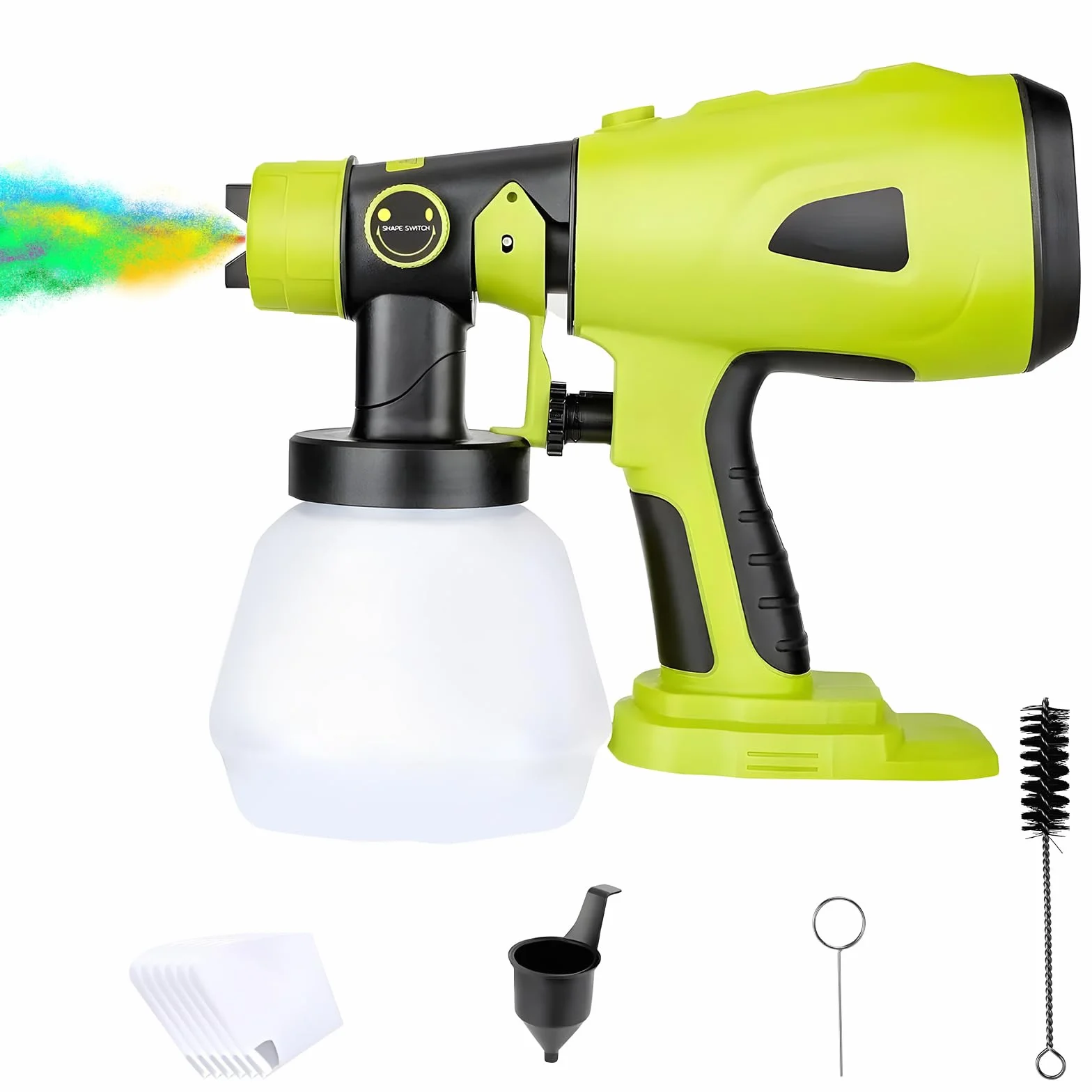 Bezprzewodowy natryskiwacz do farby dla akumulatora Ryobi 18V, ręczny elektryczny pistolet natryskowy HVLP z 4 dyszami, pojemnik 1000ML do malowania ścian, ogrodzeń, domowych prac DIY
