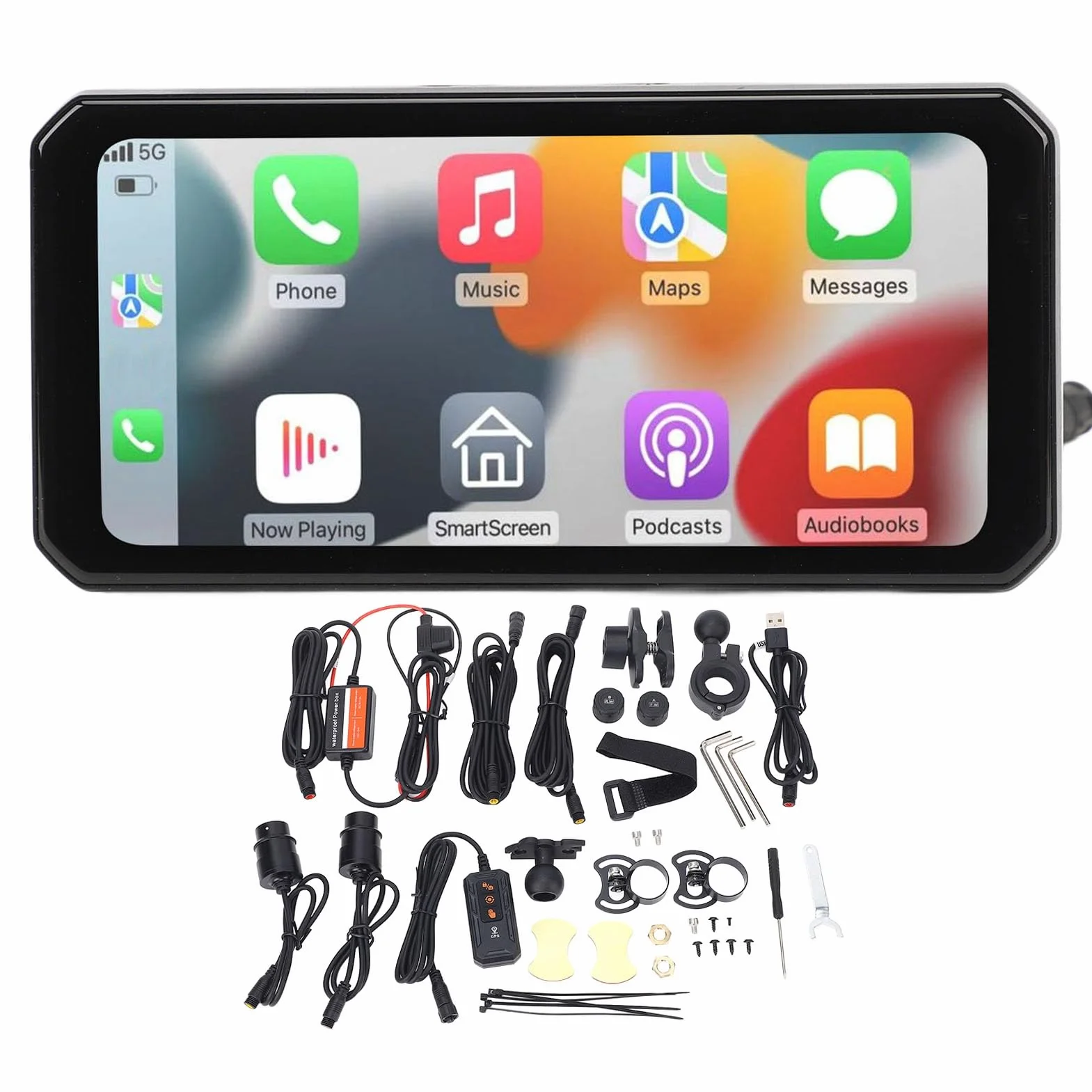 Motocyklowa kamera DVR 1440P podwójny aparat 6,25 cala ekran IP67 bezprzewodowa CarPlay GPS