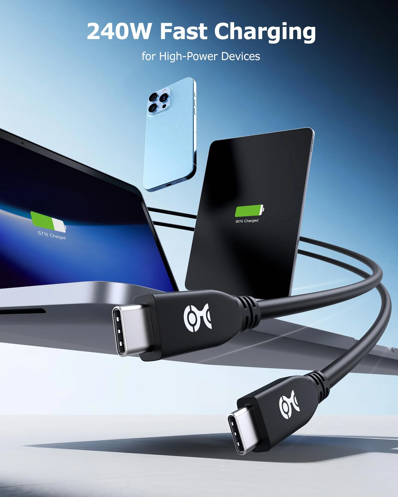 Cable Matters kabel USB4 40 Gb/s – 2 m, wideo 8K@60Hz / 4K@240Hz, ładowanie 240W, transfer 40 Gb/s, czarny, zgodny z Thunderbolt 4, MacBook, XPS, Surface Pro