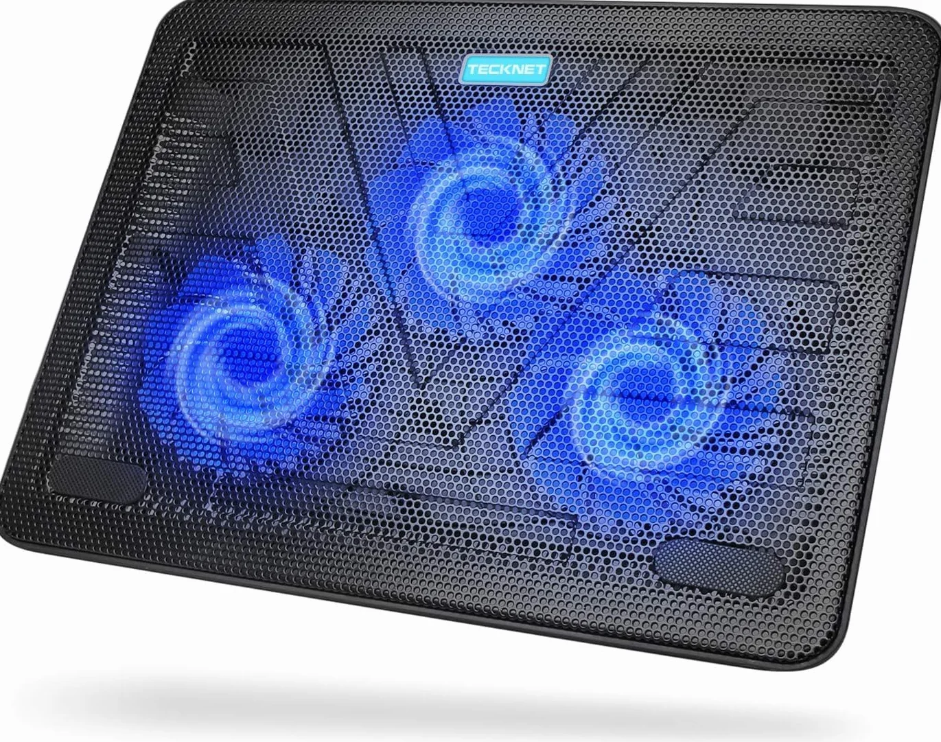 TECKNET Podkładki chłodzące do laptopa 12-17 cali, chłodzenie laptopa i notebooka, podstawka chłodząca, 2 porty USB, 3 wentylatory z diodami LED
