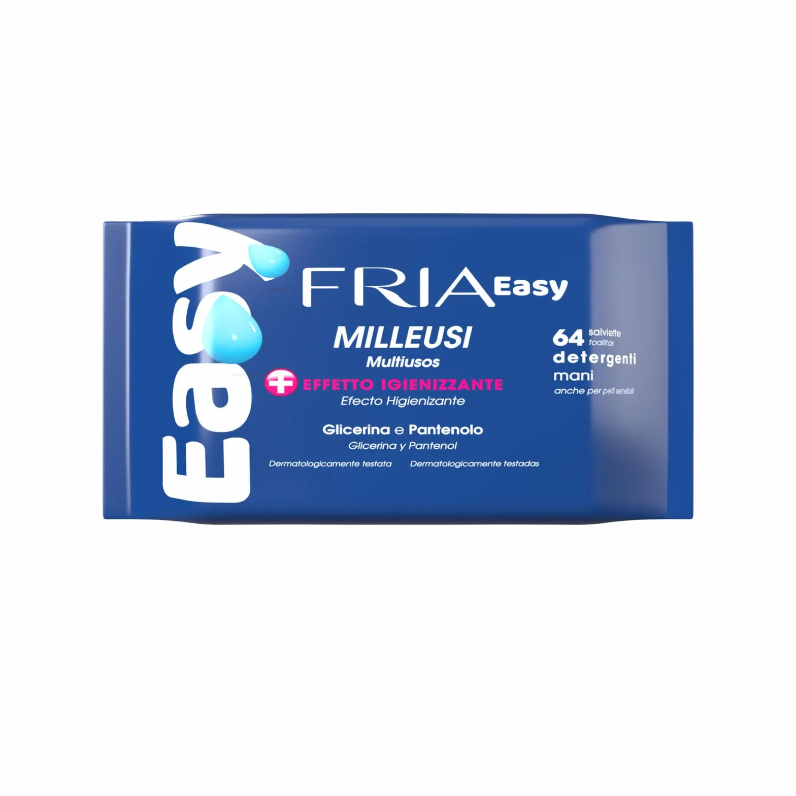 Fria Easy Milleusi chusteczki higieniczne z gliceryną i pantenolem, testowane dermatologicznie, 64 chusteczek