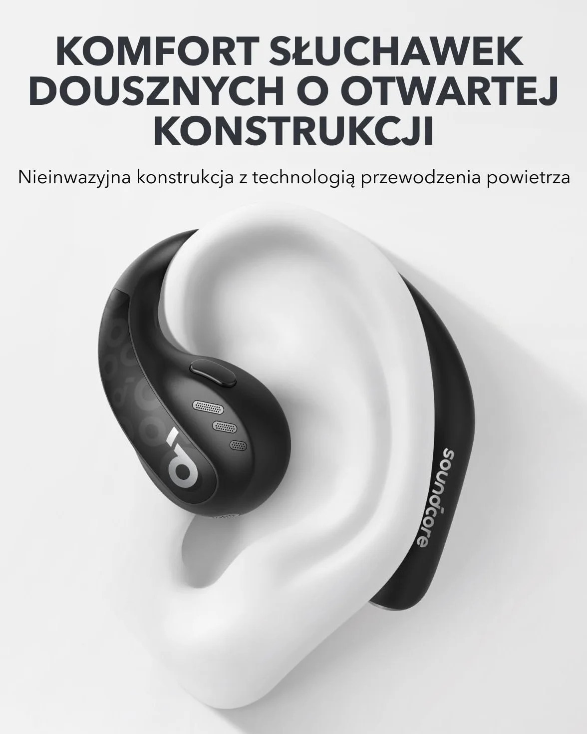 Soundcore by Anker AeroFit Pro Otwarte Słuchawki Ergonomiczna Konstrukcja Szczegółowy Dźwięk