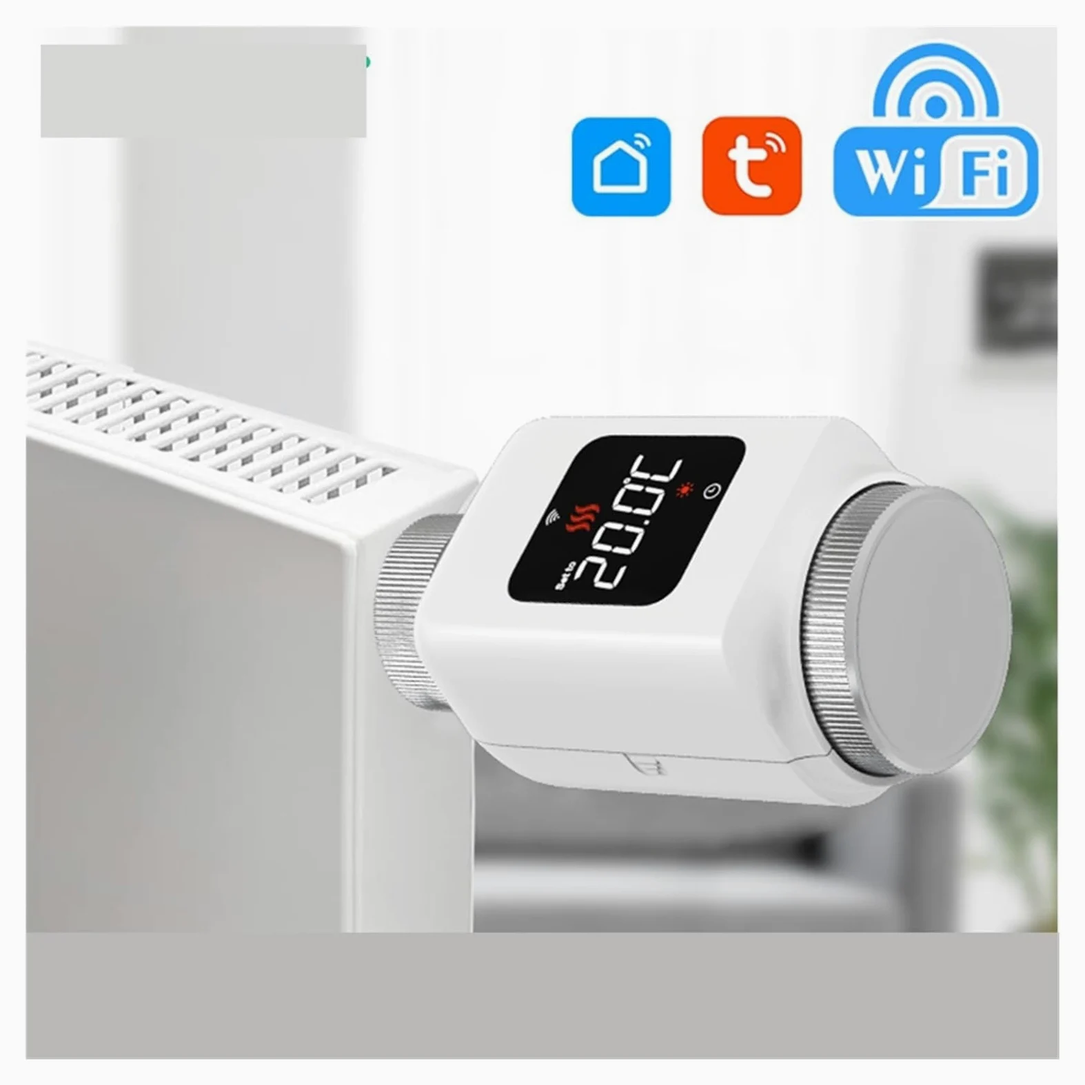 Inteligentna Głowica Termostatyczna WiFi Tuya, Siłownik Zaworu Termostatycznego Grzejnika, Programowalny Podgrzewacz Wody TRV Automatyczna Regulacja