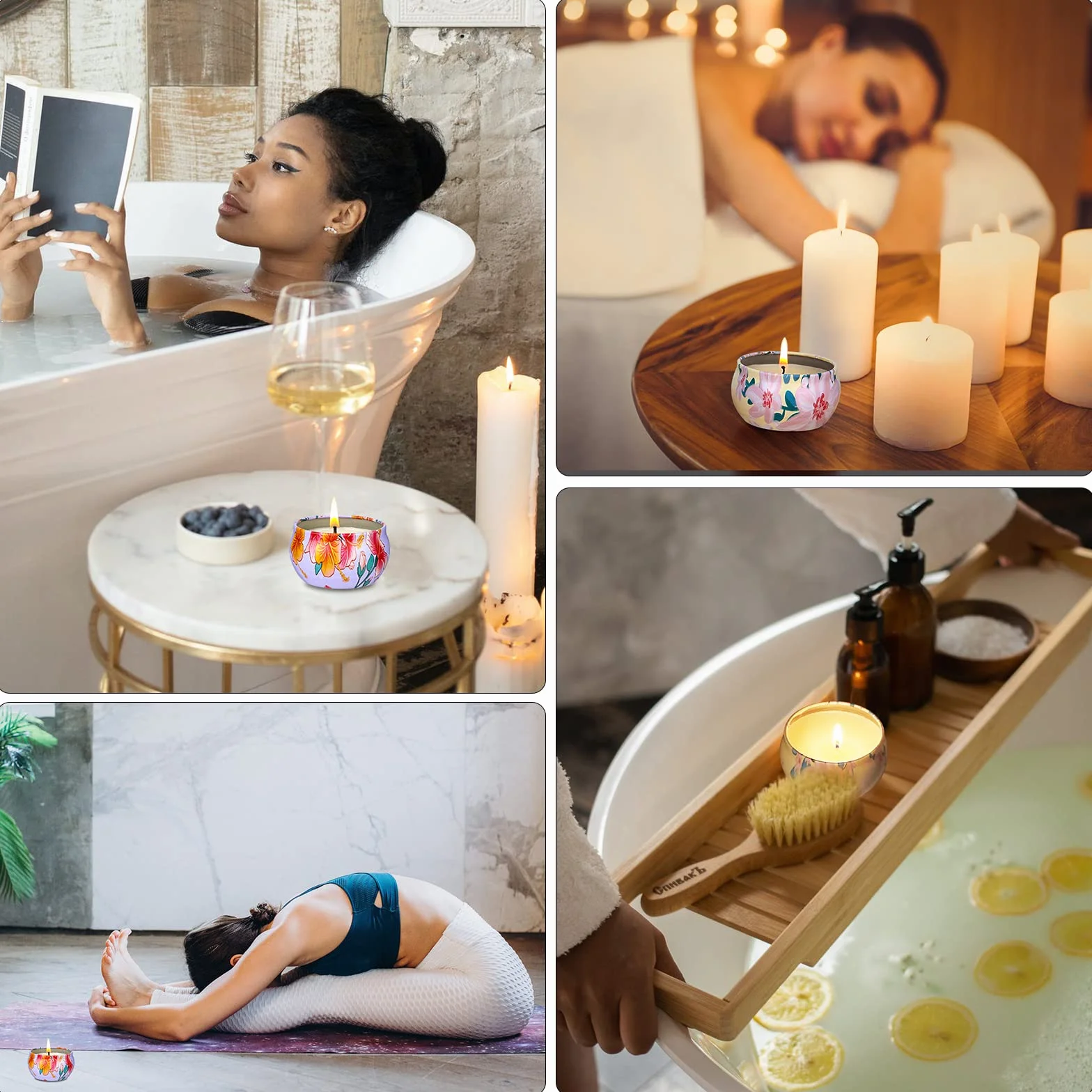 Zestaw 8 świec zapachowych, świeczki bożonarodzeniowe, w 100% naturalne świece sojowe, cytryna, lawenda, rozmaryn, aromaterapia, do masażu, redukcji stresu, na Boże Narodzenie, urodziny, Dzień