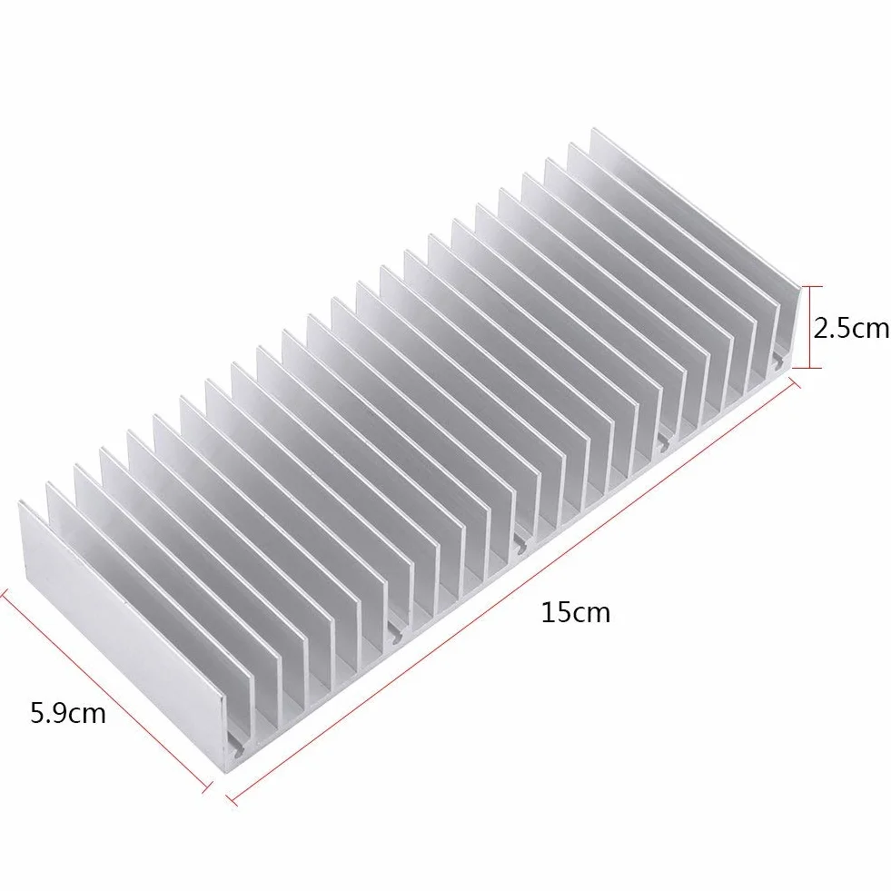 Aluminiowy radiator 150 x 59 x 25 mm 24 zęby zestaw chłodzący Heatsink
