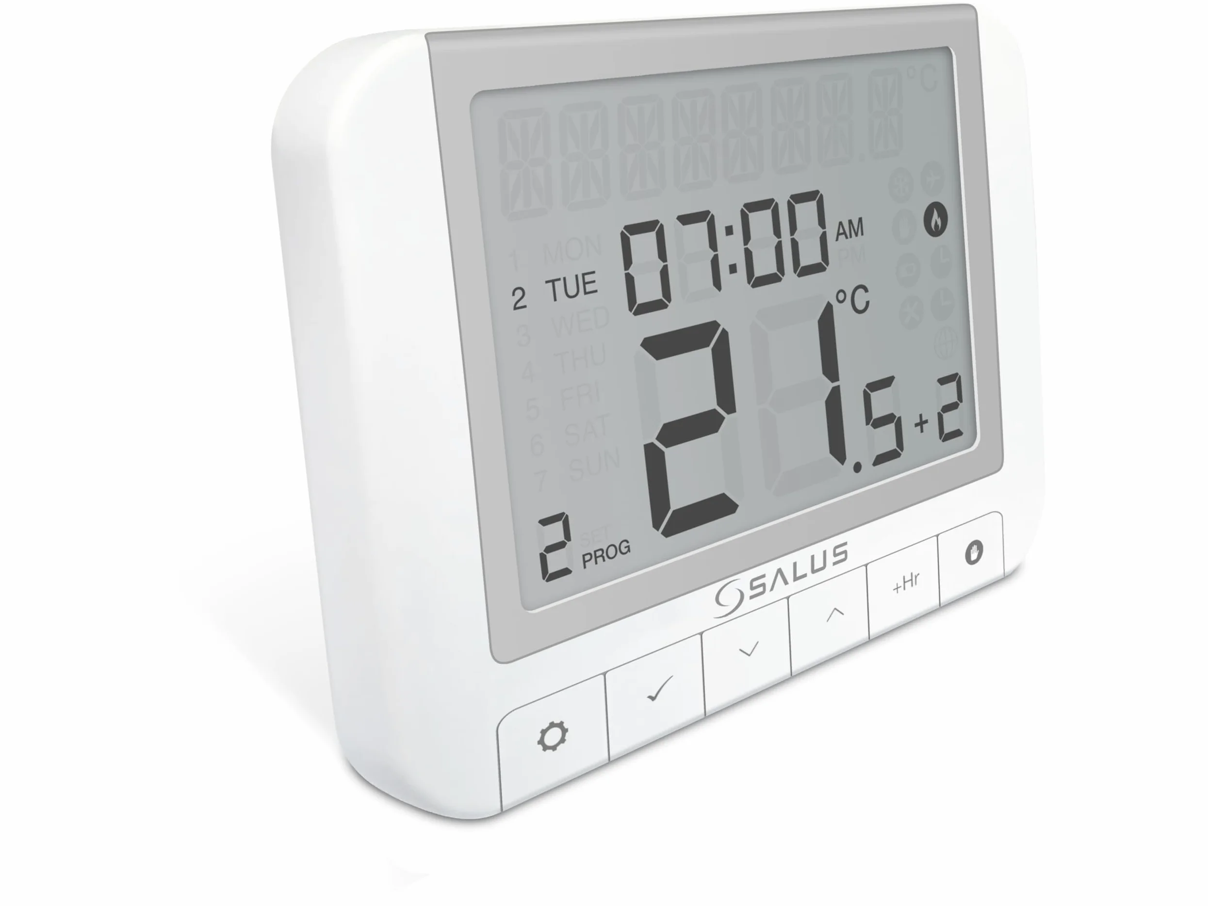 Salus RT520 Boiler Plus programowalny termostat pokojowy, programator przewodów z dużym wyświetlaczem, biały