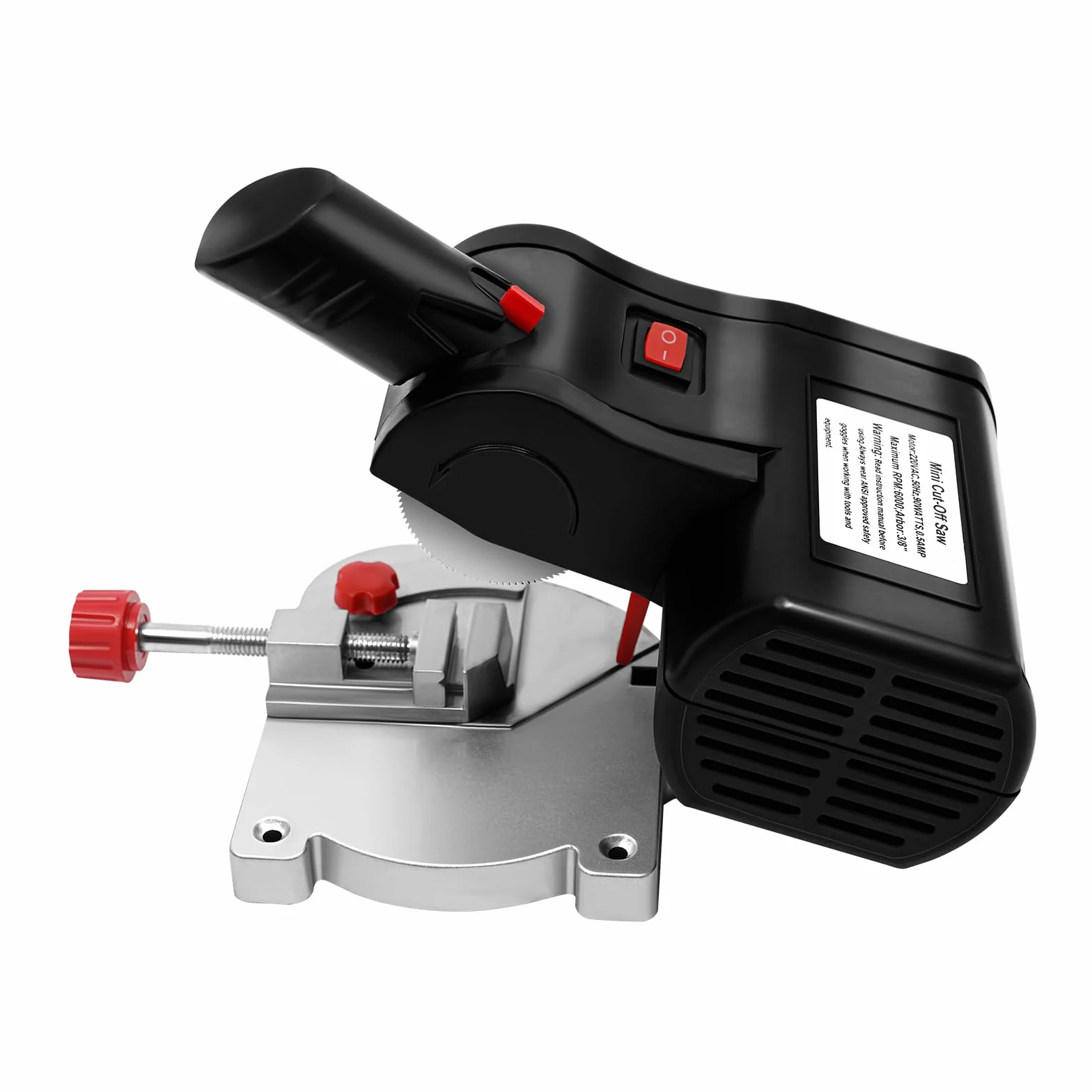 Mini pilarka 90 W 6000 obr./min, mała piła tarczowa stołowa, maksymalna grubość cięcia 12 mm, kąt cięcia 0-45° do cięcia drewna z tworzywa sztucznego kamienia itp