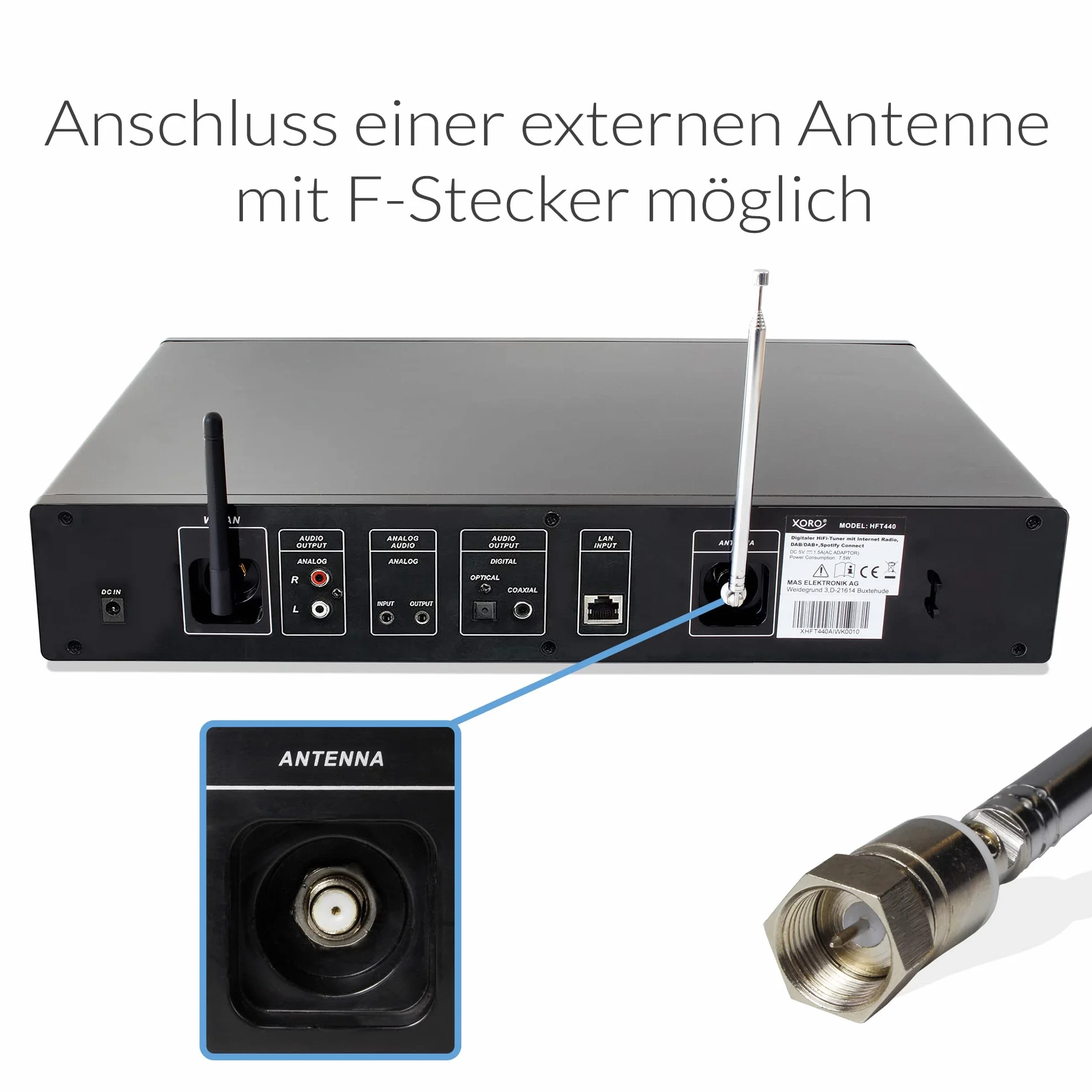 XORO HFT 440 Radio Internetowe DAB+ FM Wi-Fi Bluetooth SpotifyConnect HiFi
